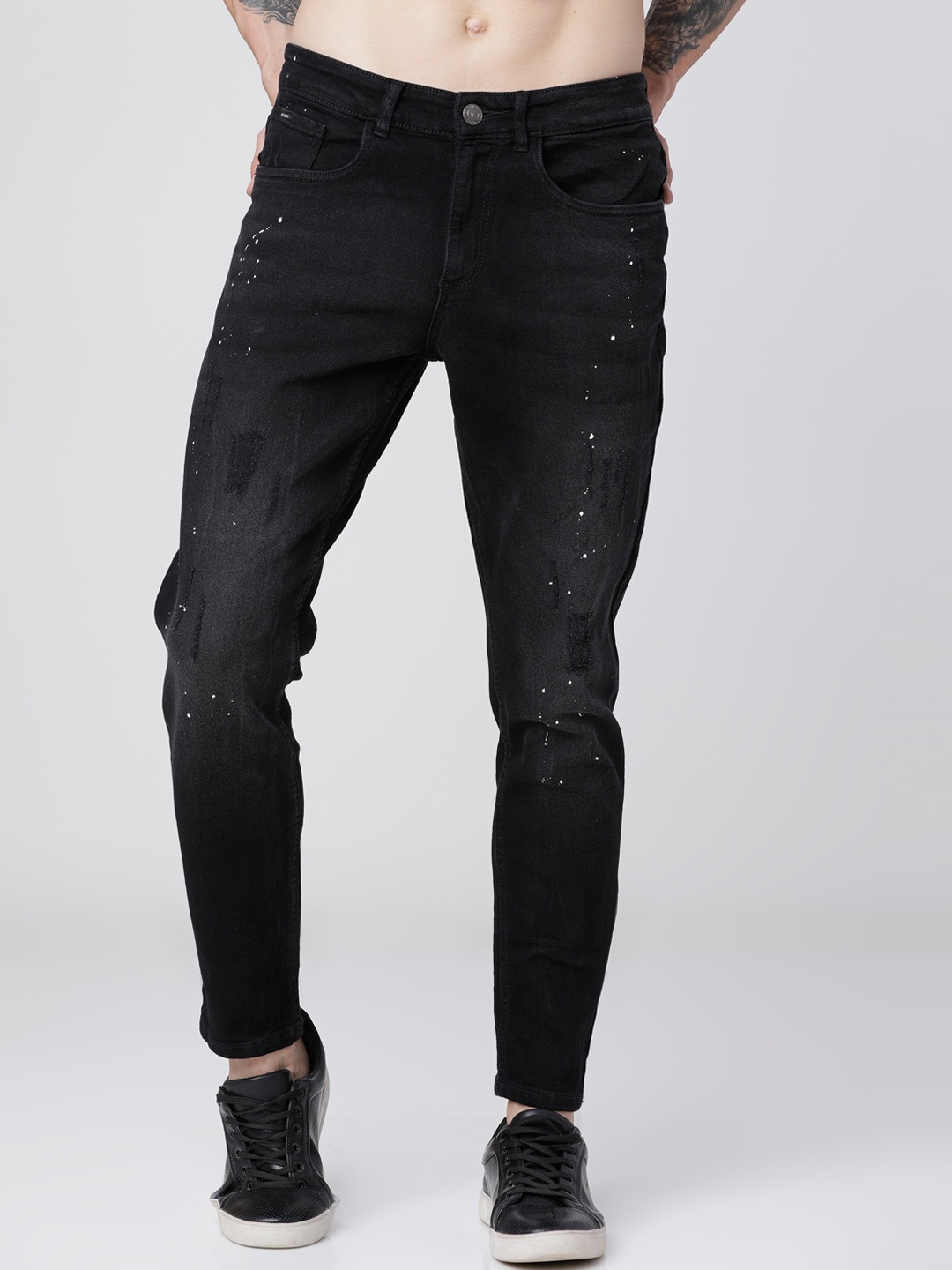 

HIGHLANDER Men Black Tapered Fit Mid-Rise Clean Look Jeans