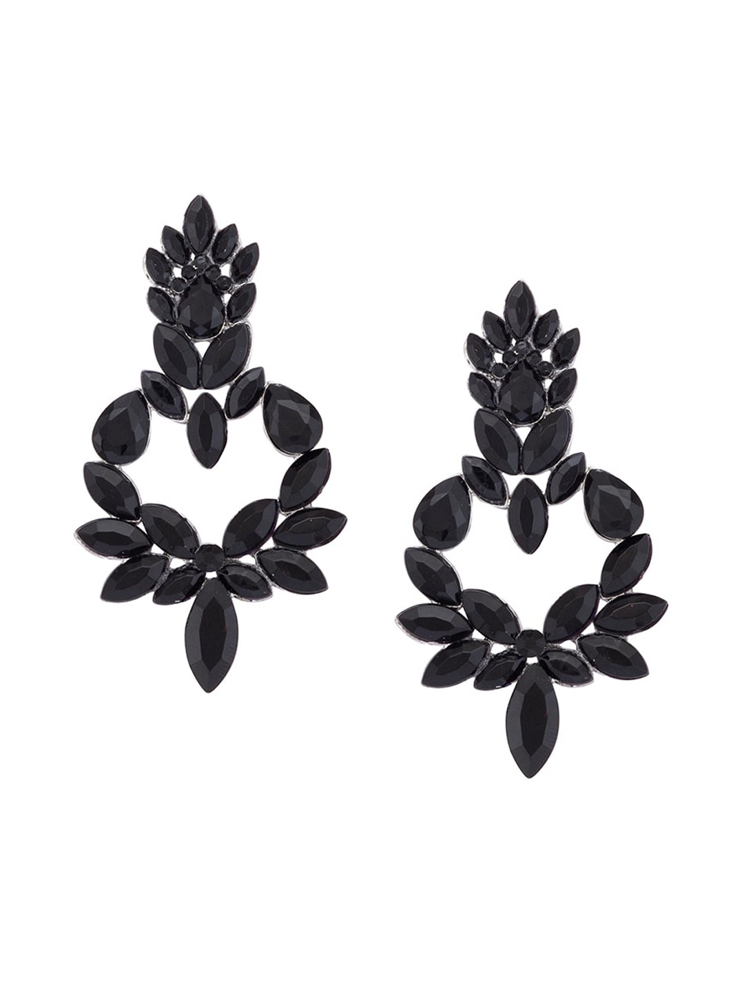 

Globus Black Leaf Shaped Drop Earrings