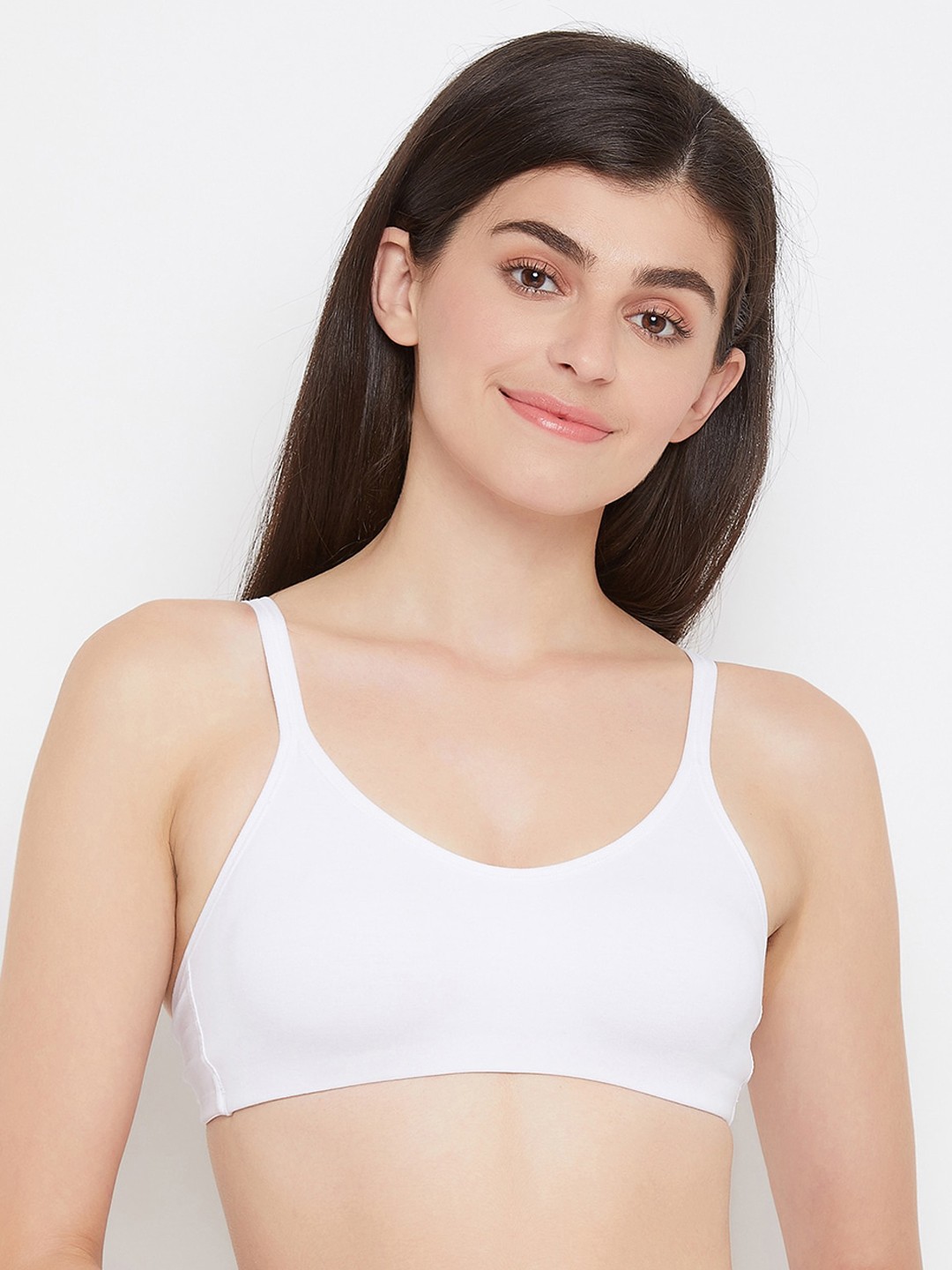 

Clovia White Solid Non-Wired Non Padded T-shirt Bra BR2179P1832E