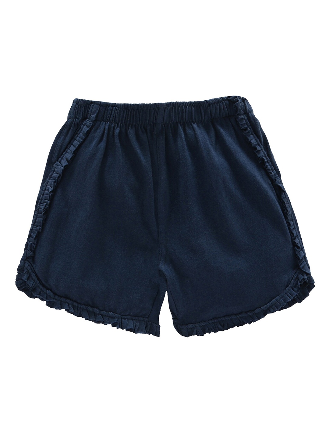 

KiddoPanti Girls Navy Blue Solid Regular Fit Hot Pants
