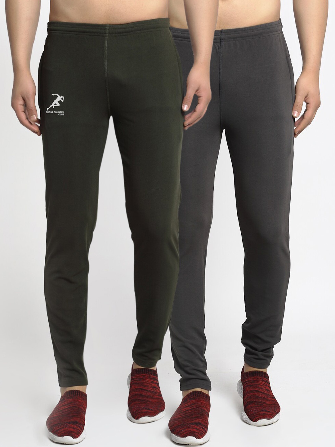 

GRACIT Men Pack Of 2 Solid Dry-Fit Track Pants, Grey