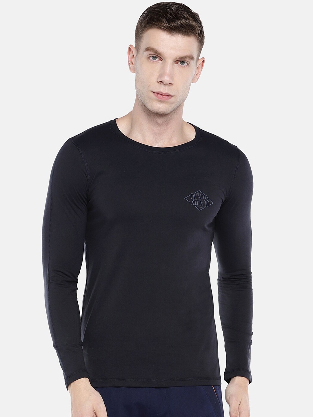 

Sweet Dreams Men Navy Blue Solid Sustainable Lounge T-Shirt