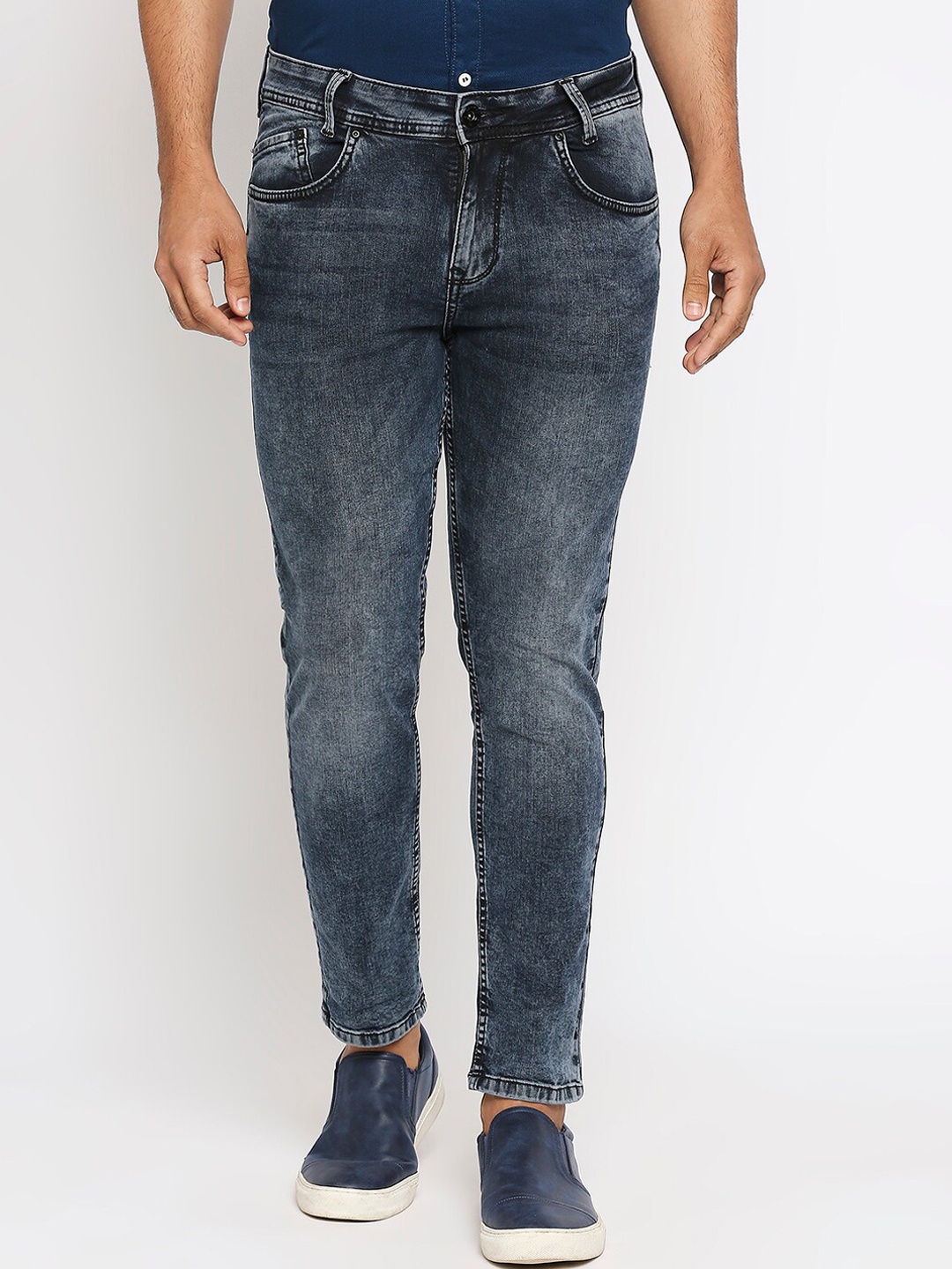 

Mufti Men Navy Blue Slim Fit Mid-Rise Clean Look Stretchable Jeans
