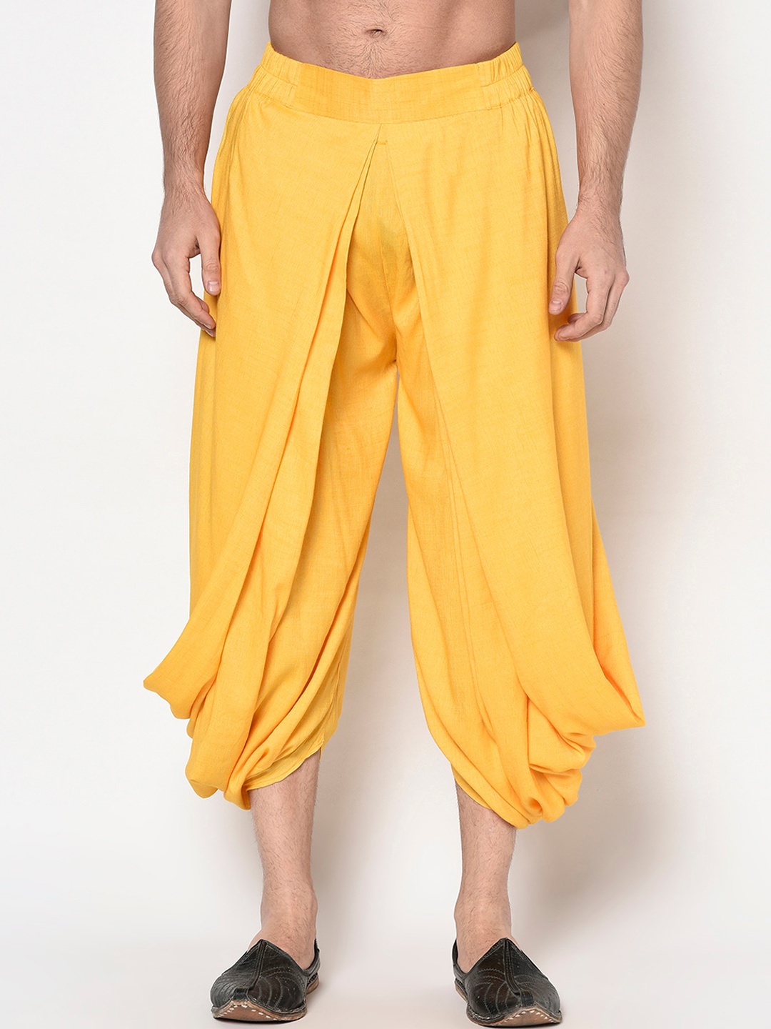 

LAMAAYA Men Yellow Solid Patiala