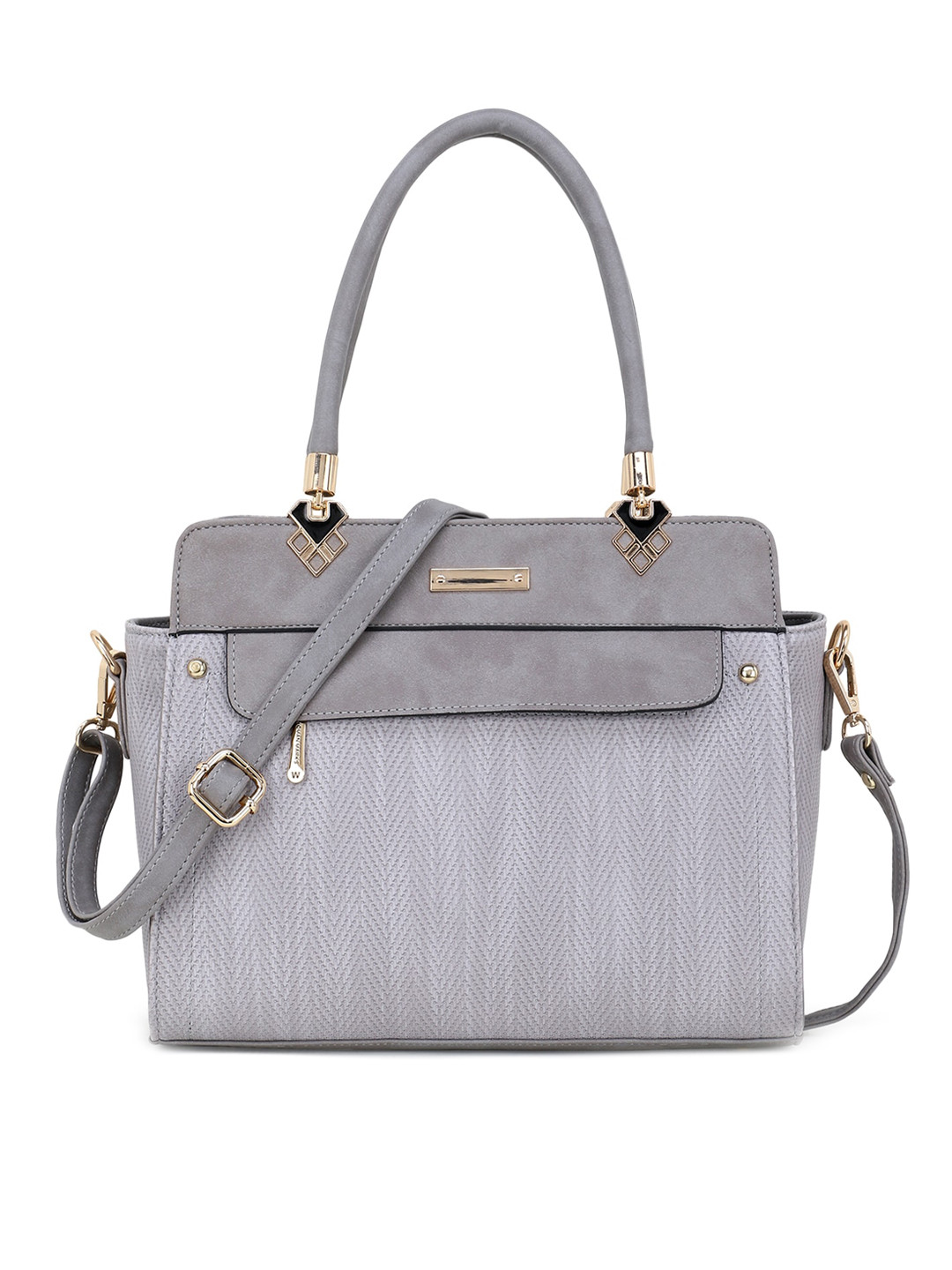 

WOMEN MARKS Grey Solid Handheld Bag