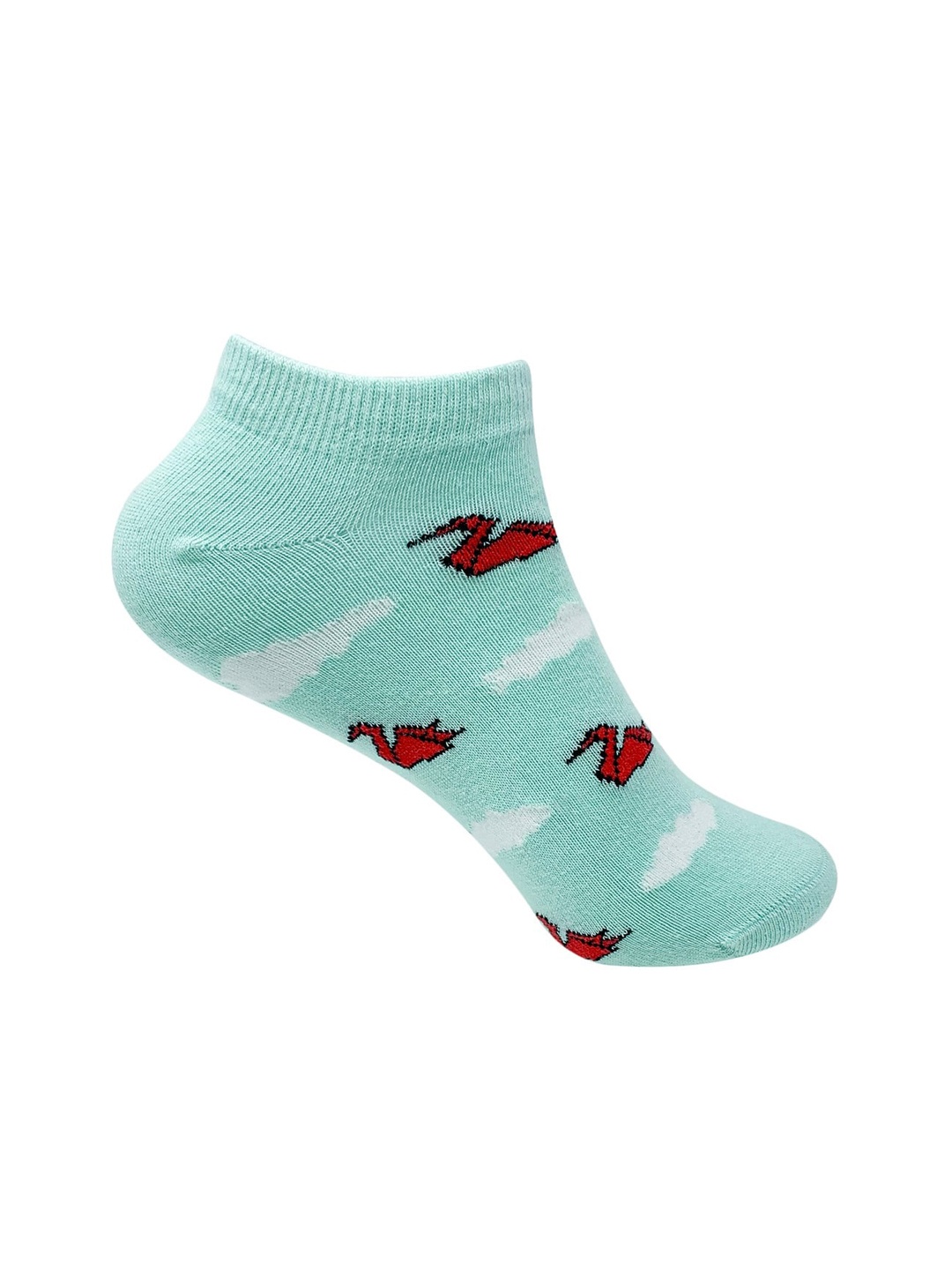 

Mint & Oak Women Sea Green & White Patterned Ankle-Length Socks
