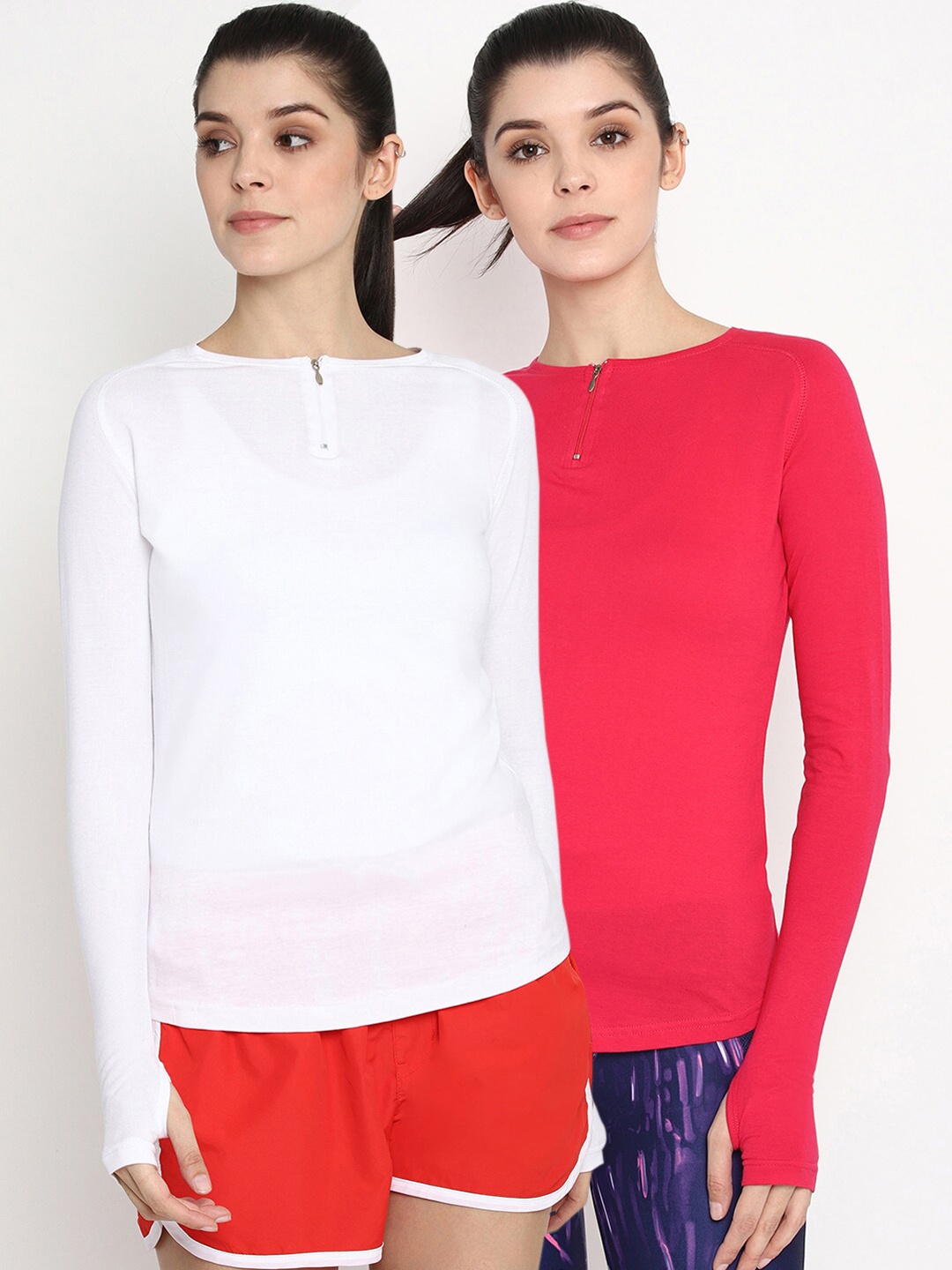 

appulse Women Multicoloured Solid Round Neck T-shirt, Multi