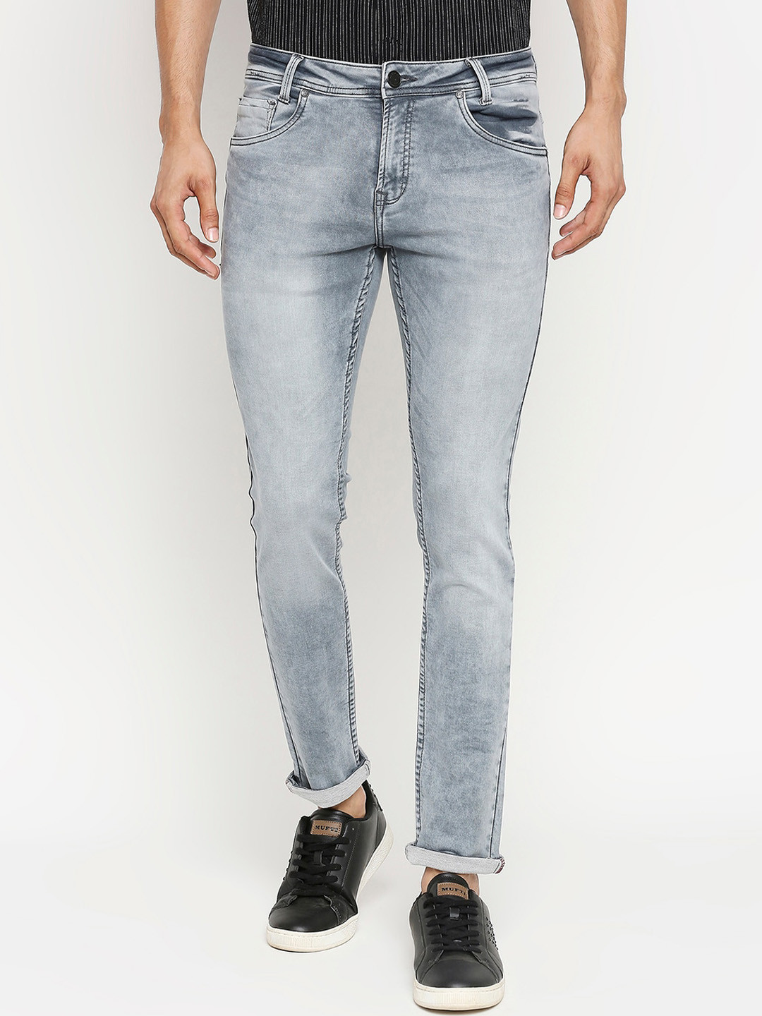 

Mufti Men Grey Tapered Fit Jeans