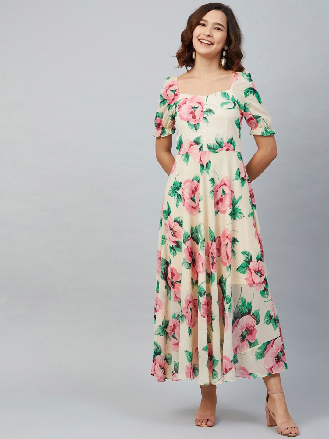 Marie Claire Women Multicoloured Printed Maxi Dress, Multi