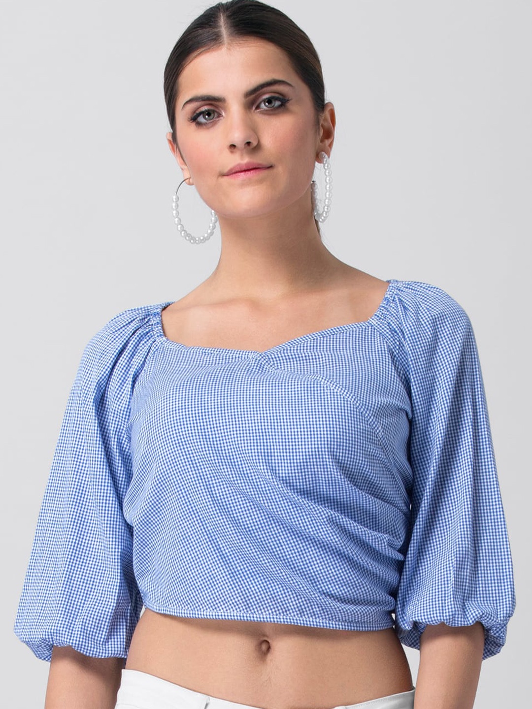 

Faballey Blue Regular Crop Top