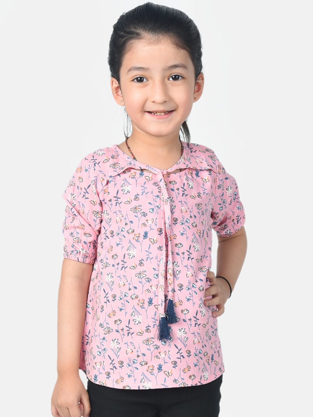 

Esme Pink Printed Shirt Style Top