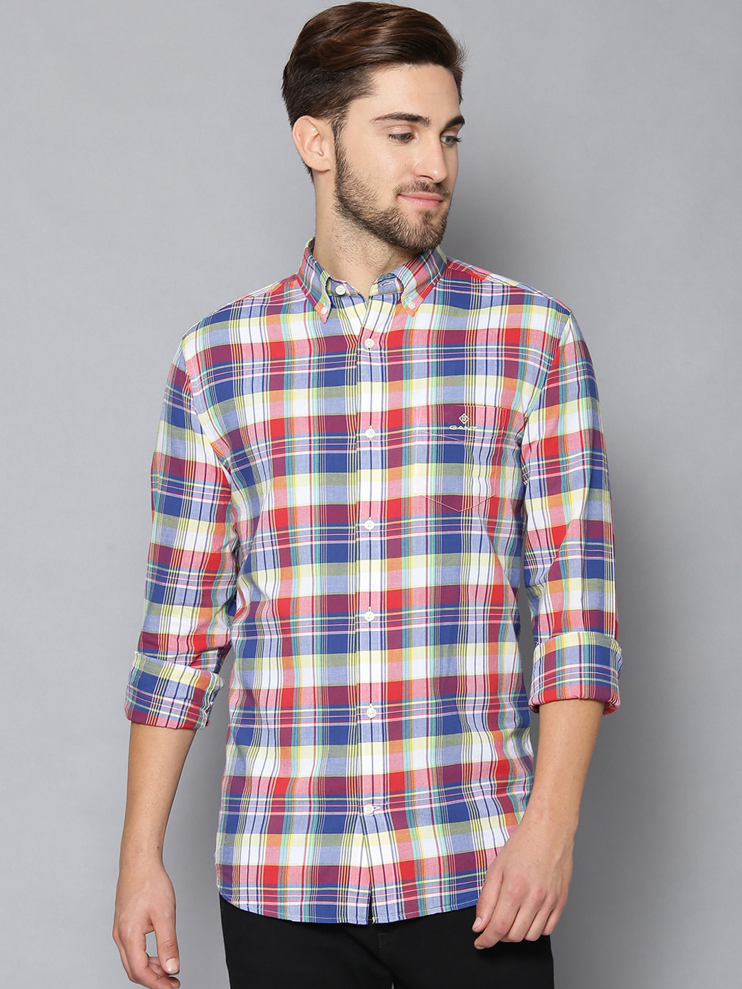

GANT Men Red Regular Fit Checked Casual Shirt
