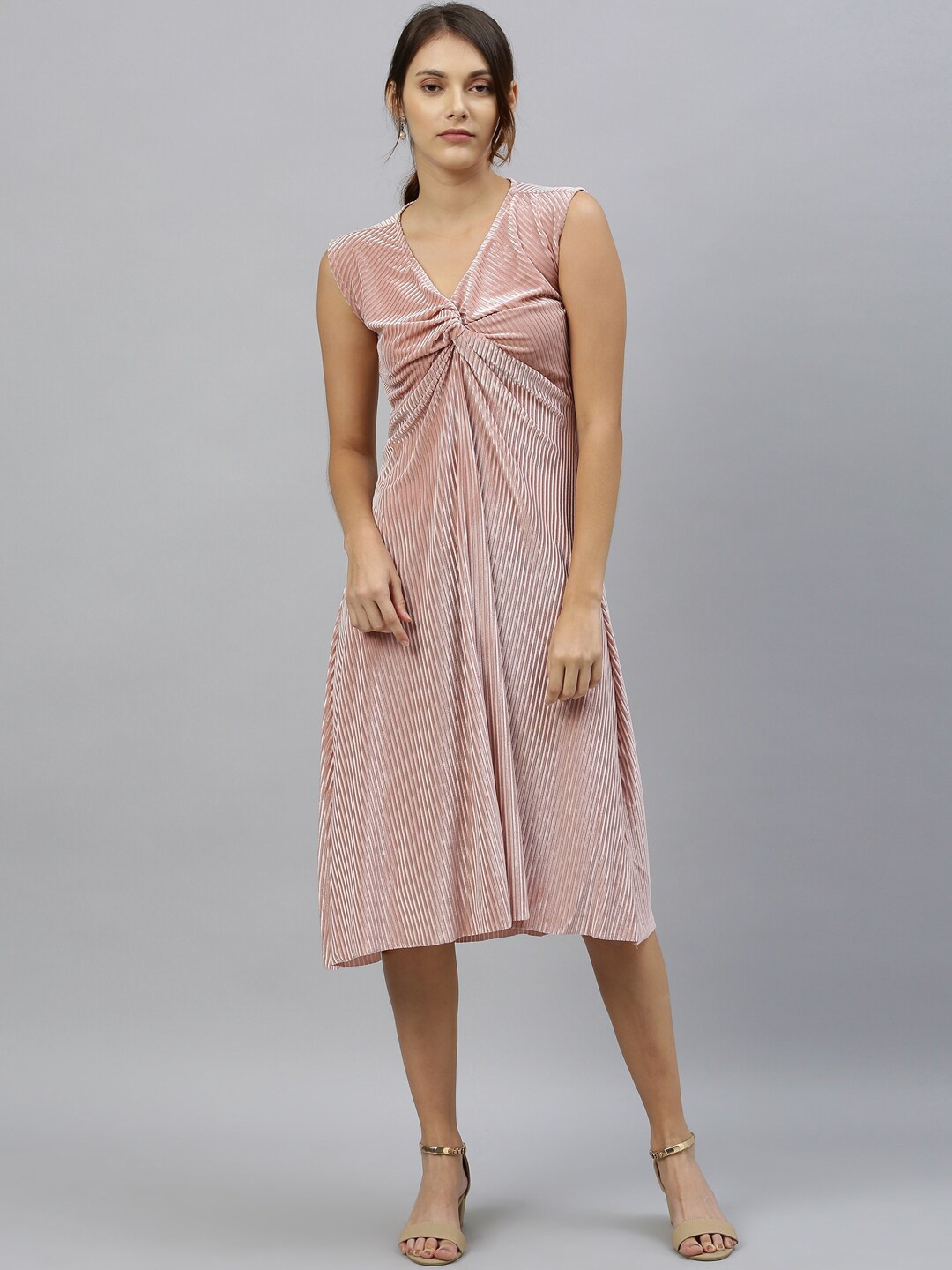 

RAREISM Women Pink Striped Empire Dress