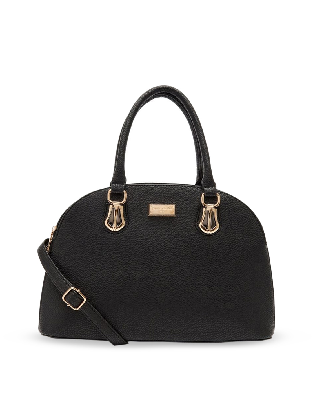 

pierre cardin Black Textured Handheld Bag