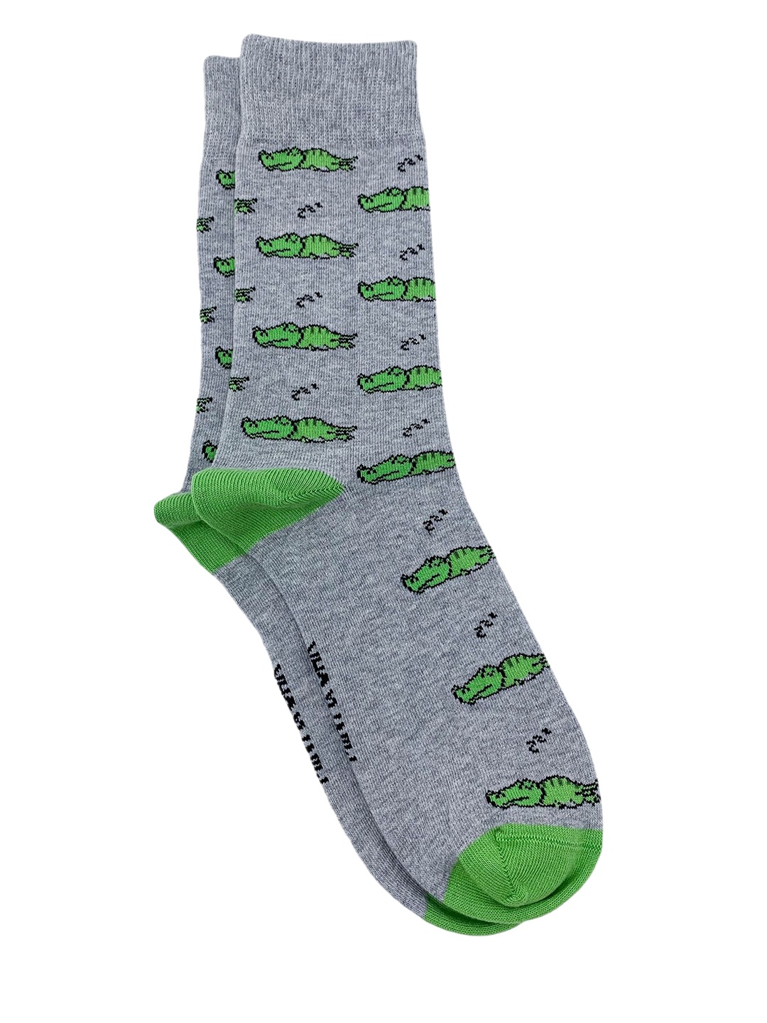 

Mint & Oak Men Grey Melange & Green Patterned Calf-Length Socks