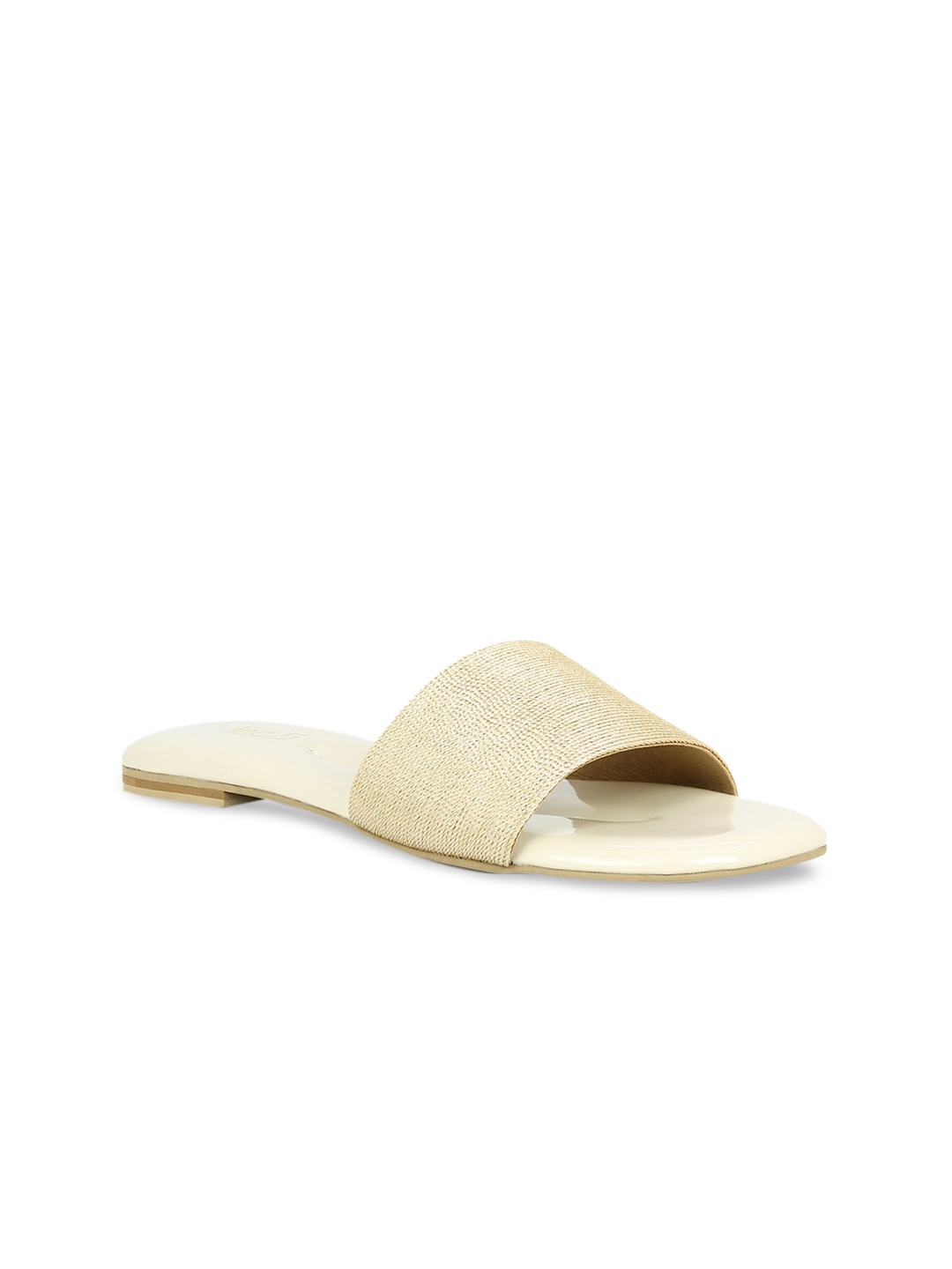 

Inc 5 Women Beige Woven Design Open Toe Flats