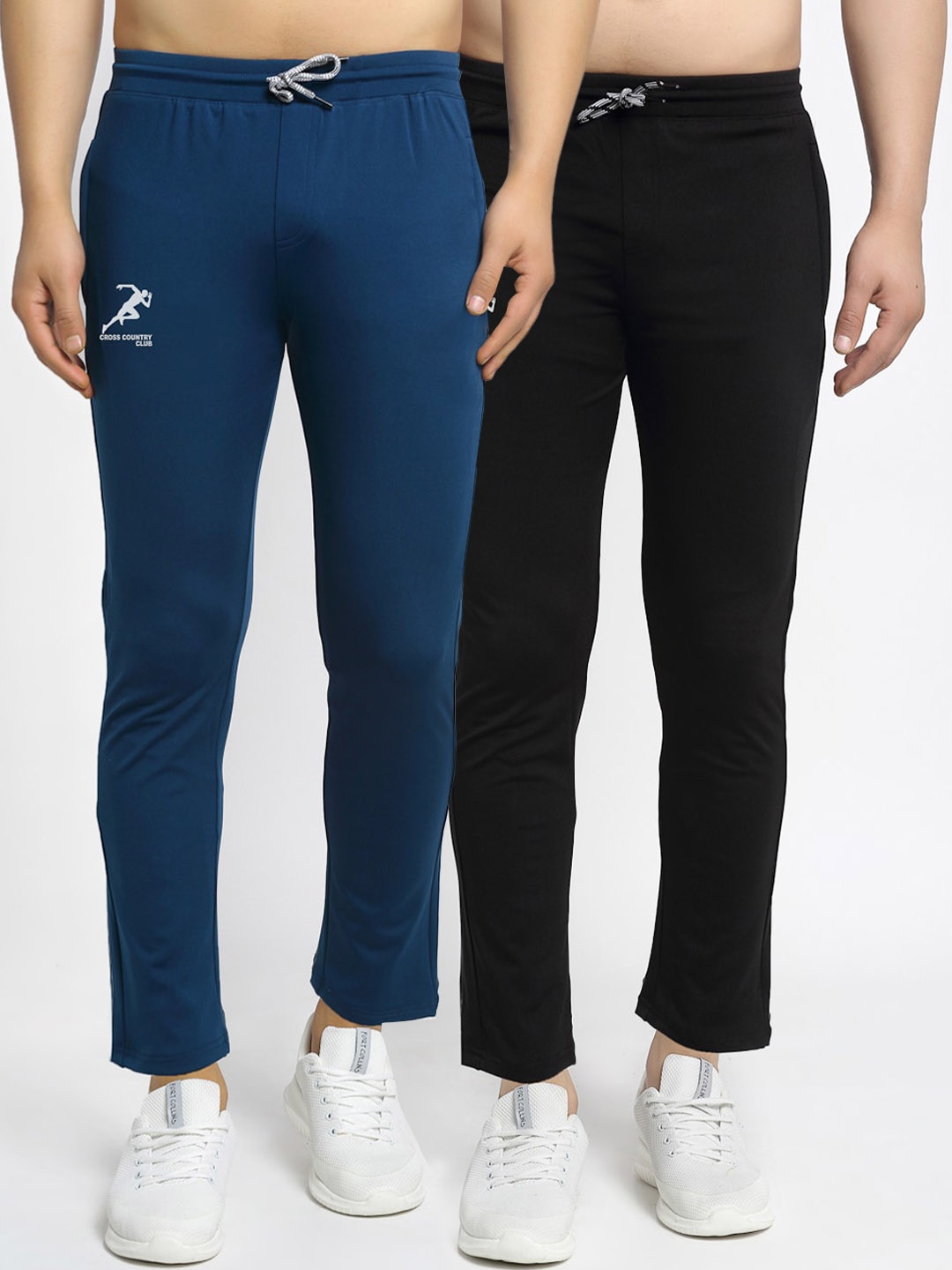 

GRACIT Men Pack Of 2 Solid Track Pants, Black