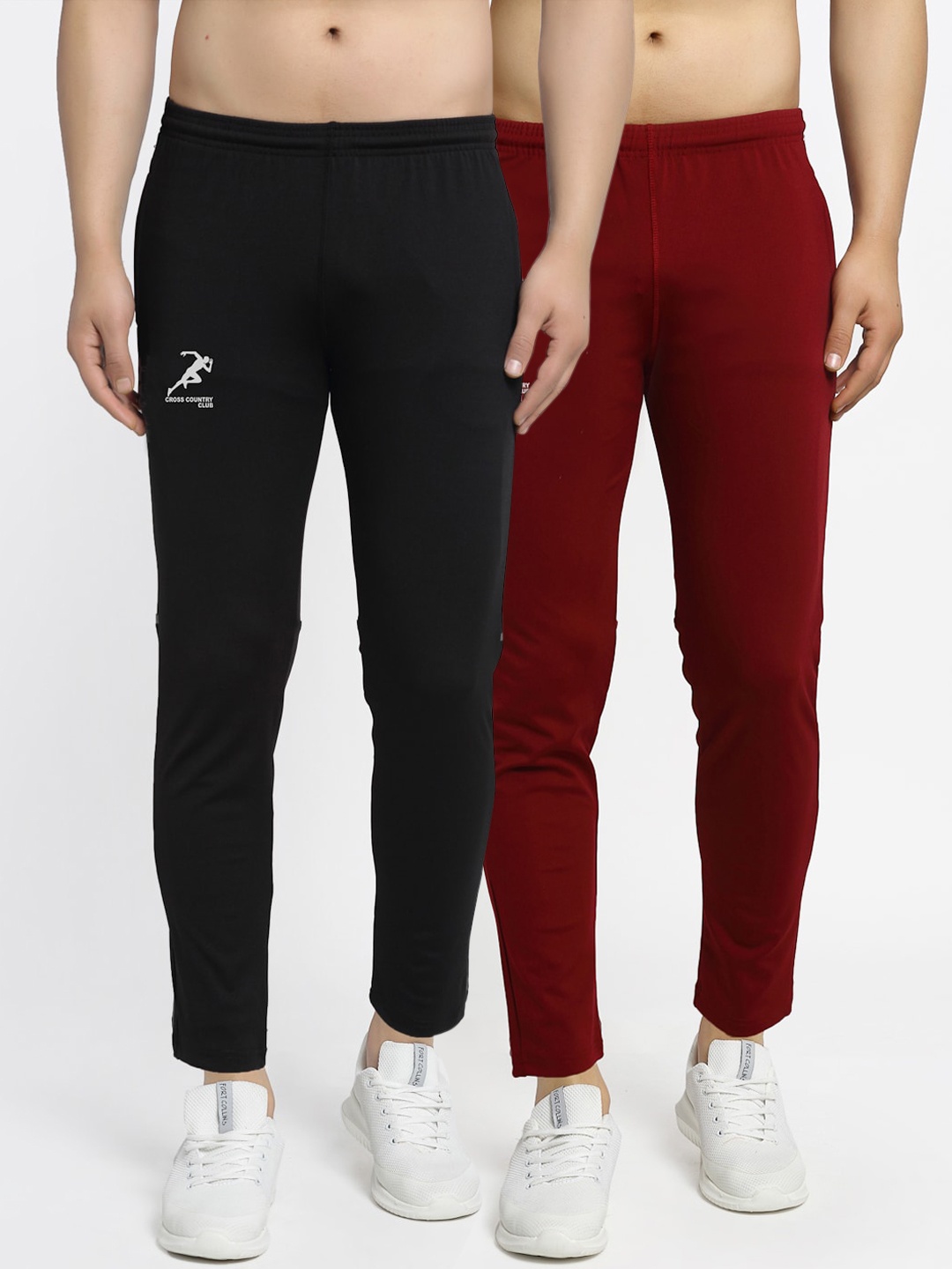 

GRACIT Men Pack Of 2 Solid Dry-Fit Track Pants, Black