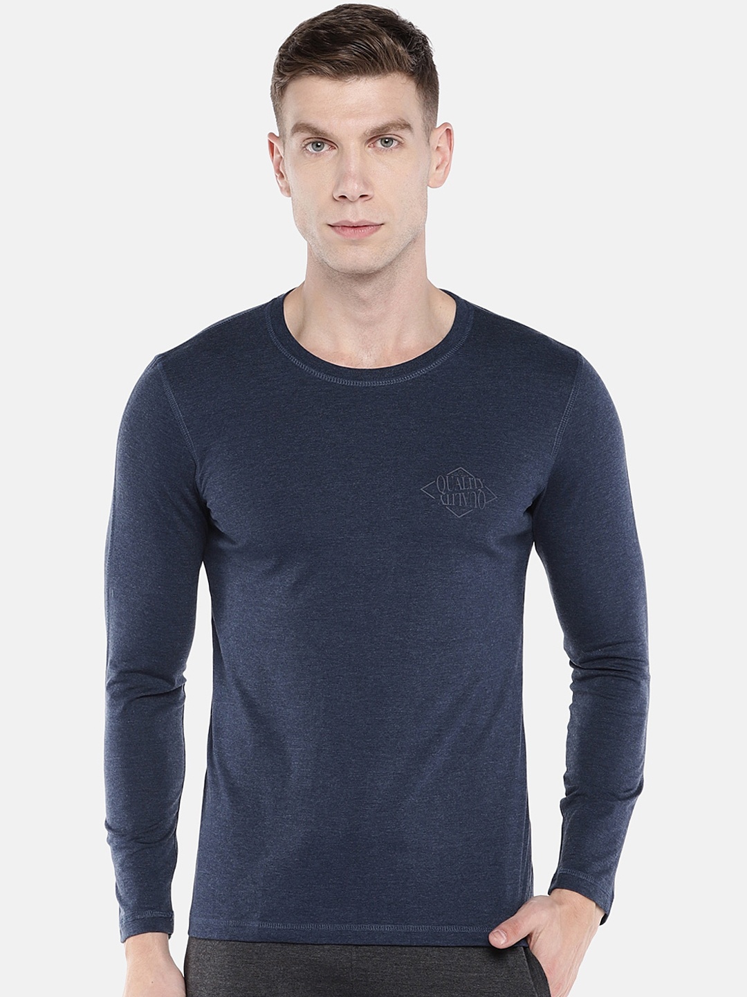 

Sweet Dreams Men Navy Blue Solid Sustainable Lounge T-Shirt