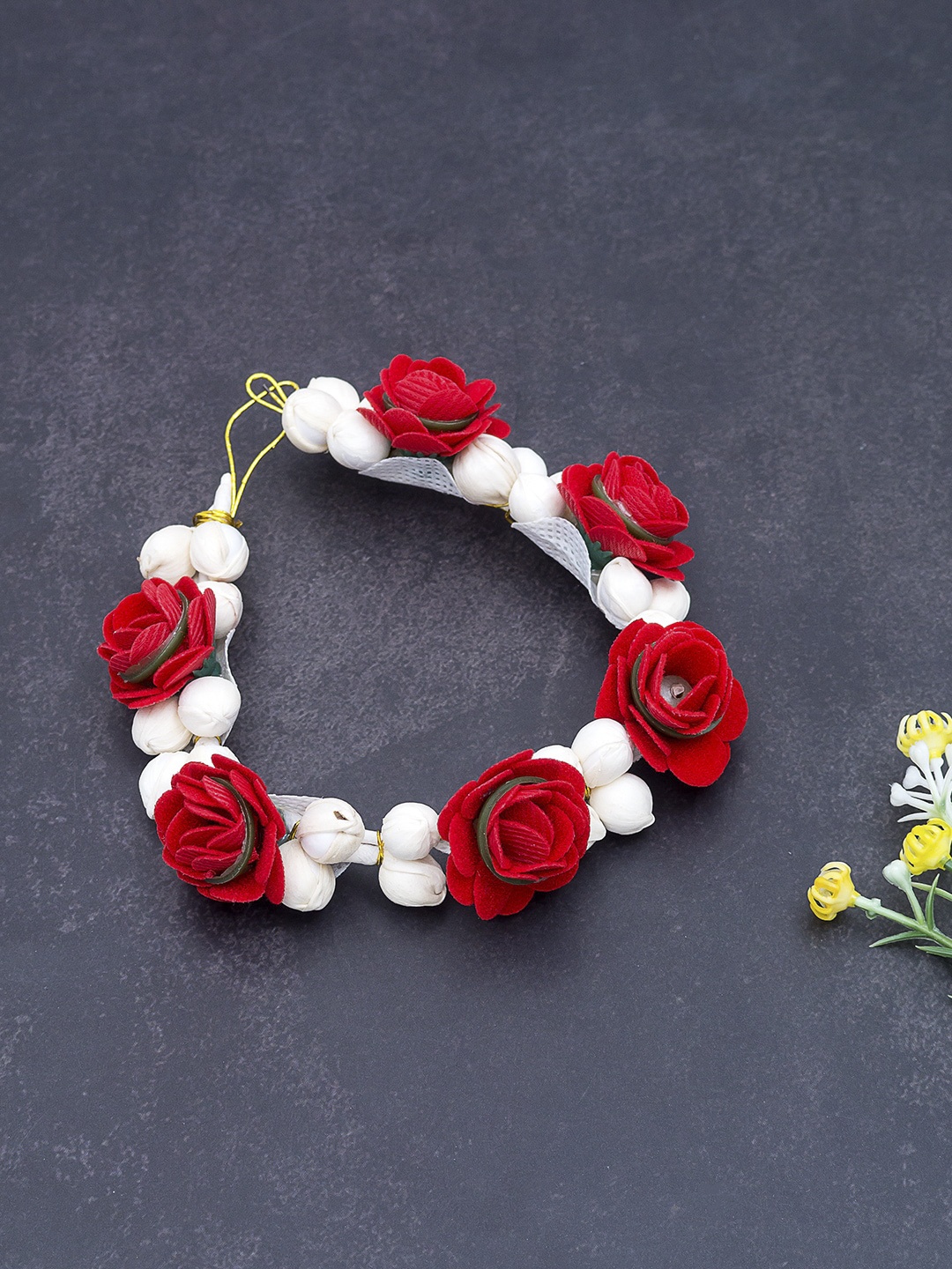 Golden Peacock White Embellished Ponytail Holders
