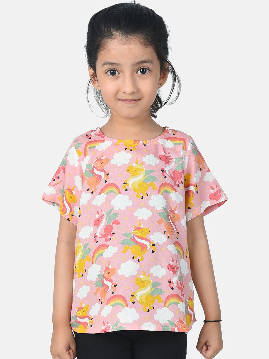

Esme Pink Printed Regular Top