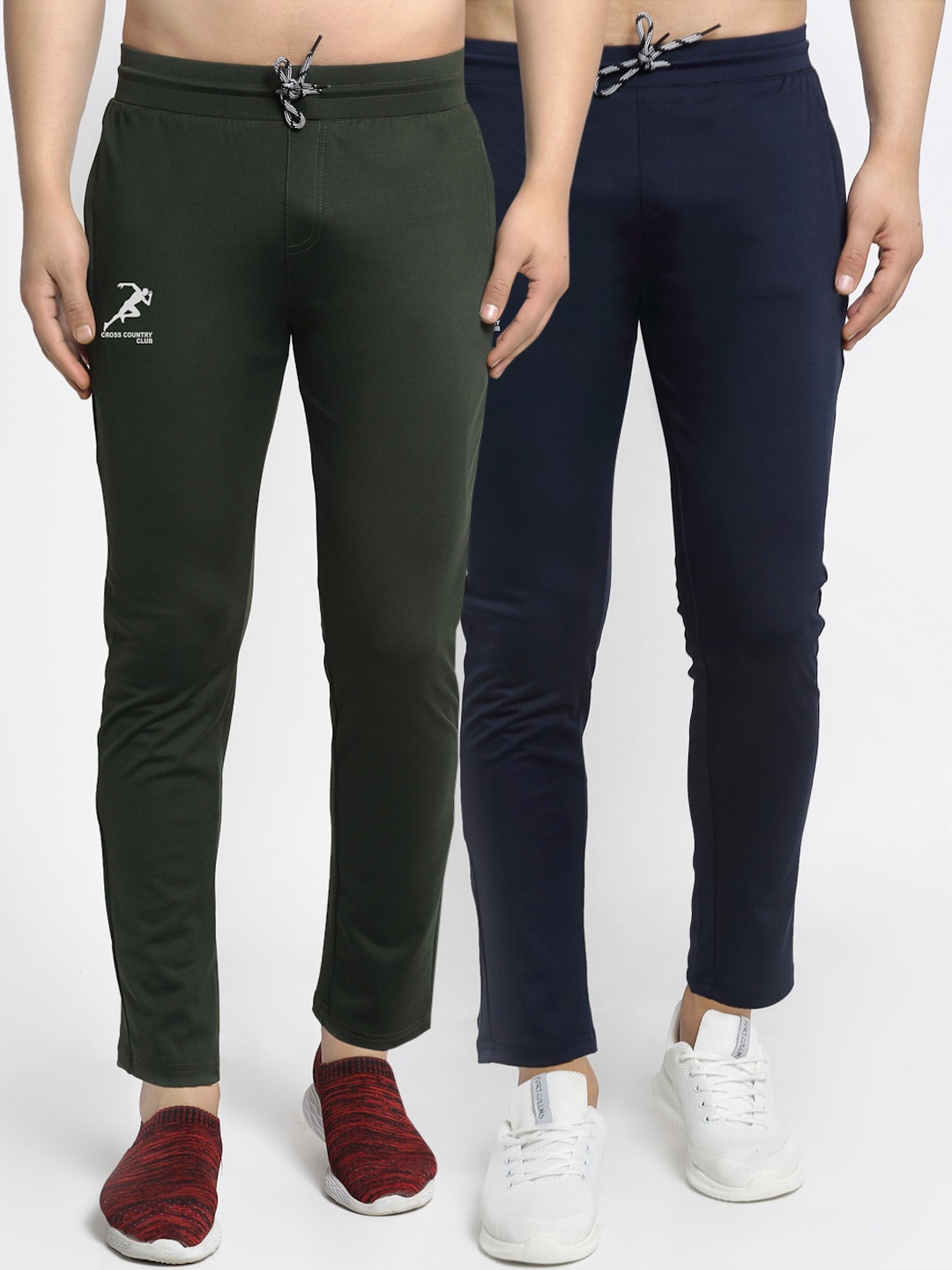 

GRACIT Men Pack Of 2 Solid Track Pants, Navy blue