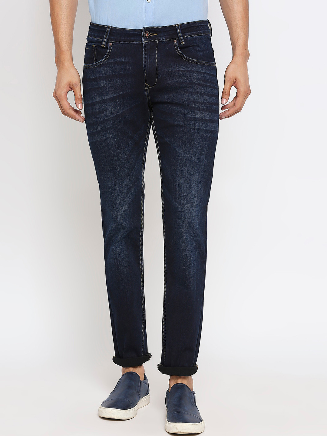 

Mufti Men Navy Blue Skinny Fit Mid-Rise Clean Look Jeans