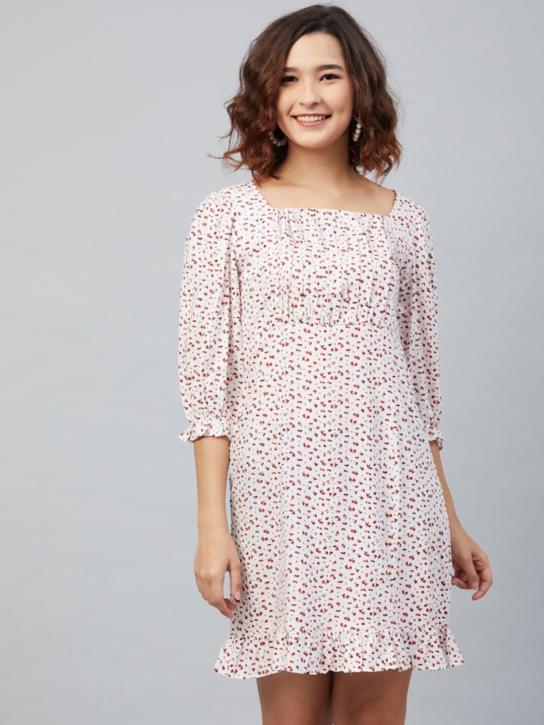 

Marie Claire Women Off-White Printed Sheath Dress