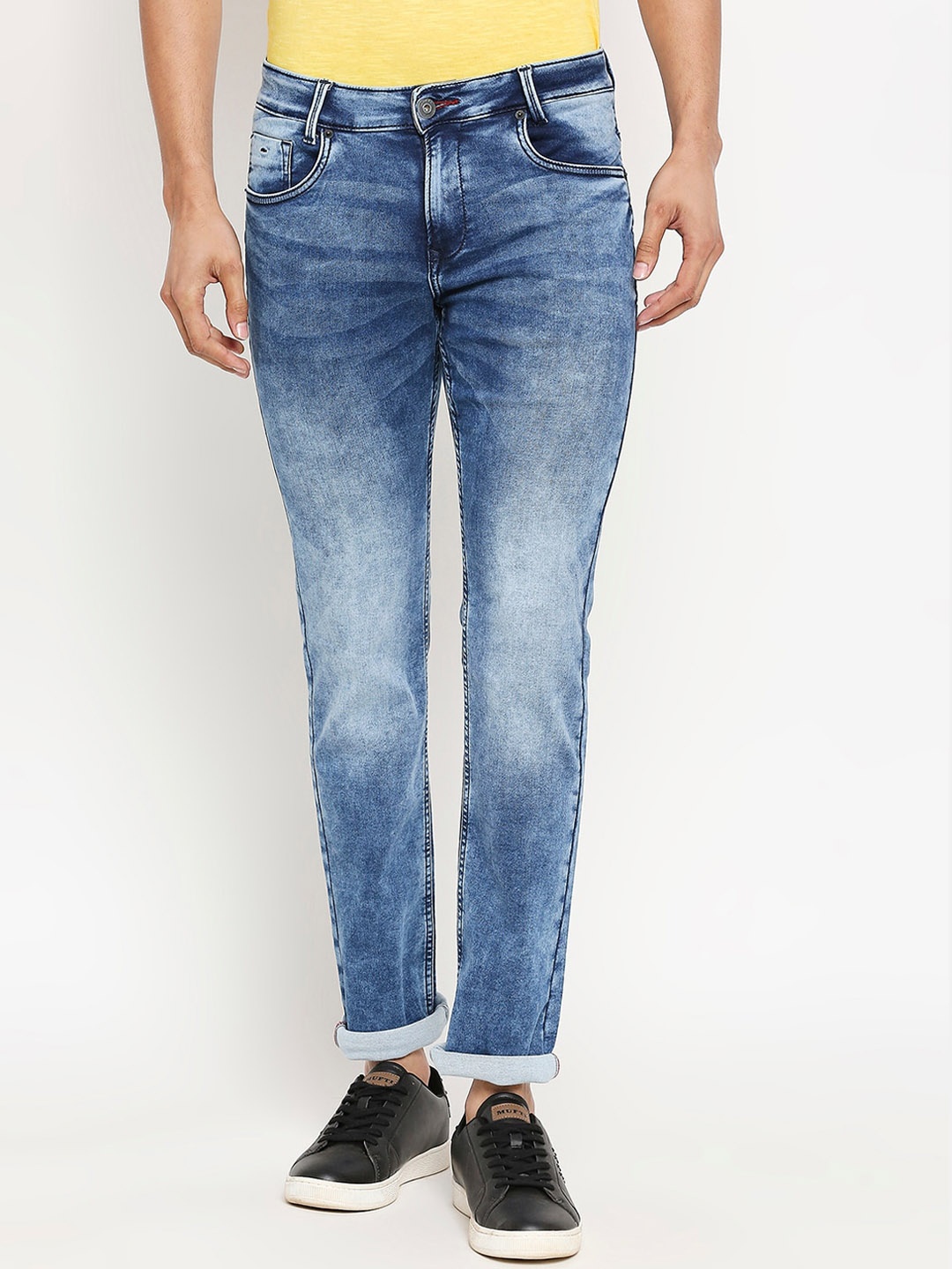 

Mufti Men Blue Skinny Fit Mid-Rise Clean Look Stretchable Jeans