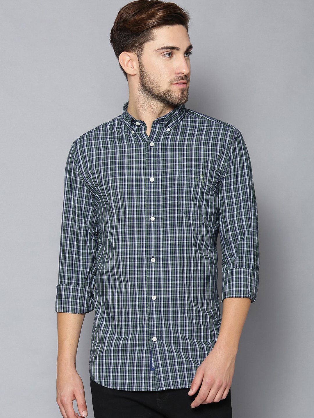 

GANT Men Green Regular Fit Checked Casual Shirt