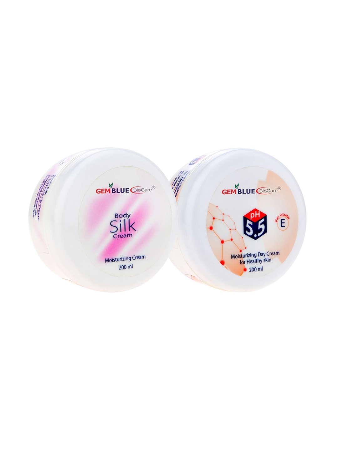 

Gemblue Biocare Pack Of 2 Body Silk & Moisturizing Day Cream 200 ml, Pink