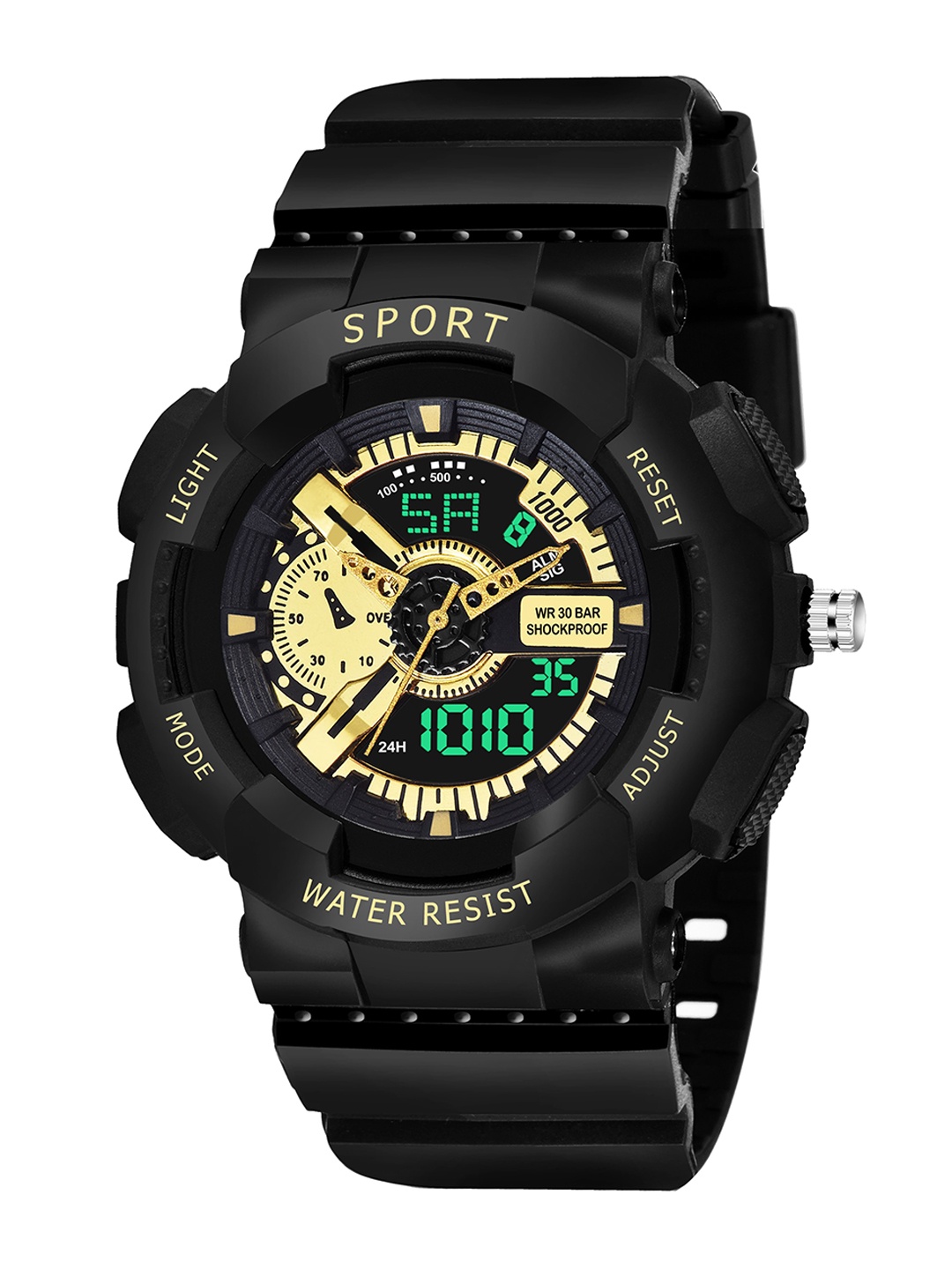 

SWADESI STUFF Unisex Kids Black Analogue and Digital Watch