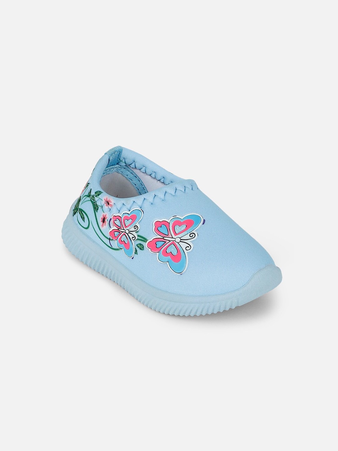 

Kids Ville Girls Blue Printed Slip-on Sneakers