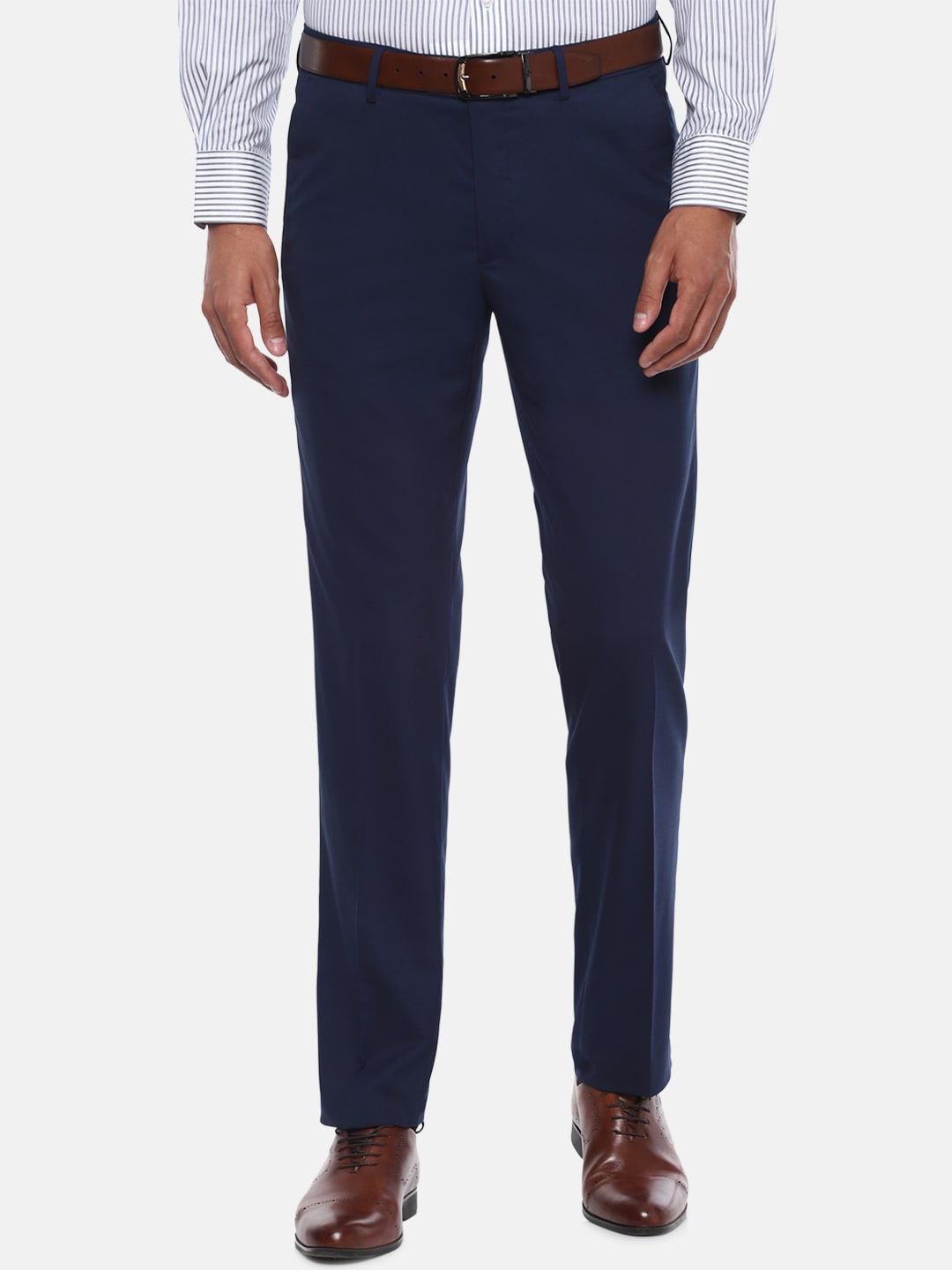 Van Heusen Men Navy Blue Formal Trousers