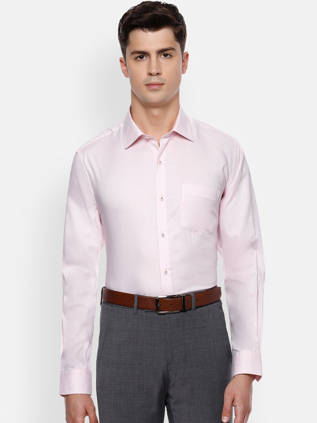 

Van Heusen Men Pink Regular Fit Solid Casual Shirt