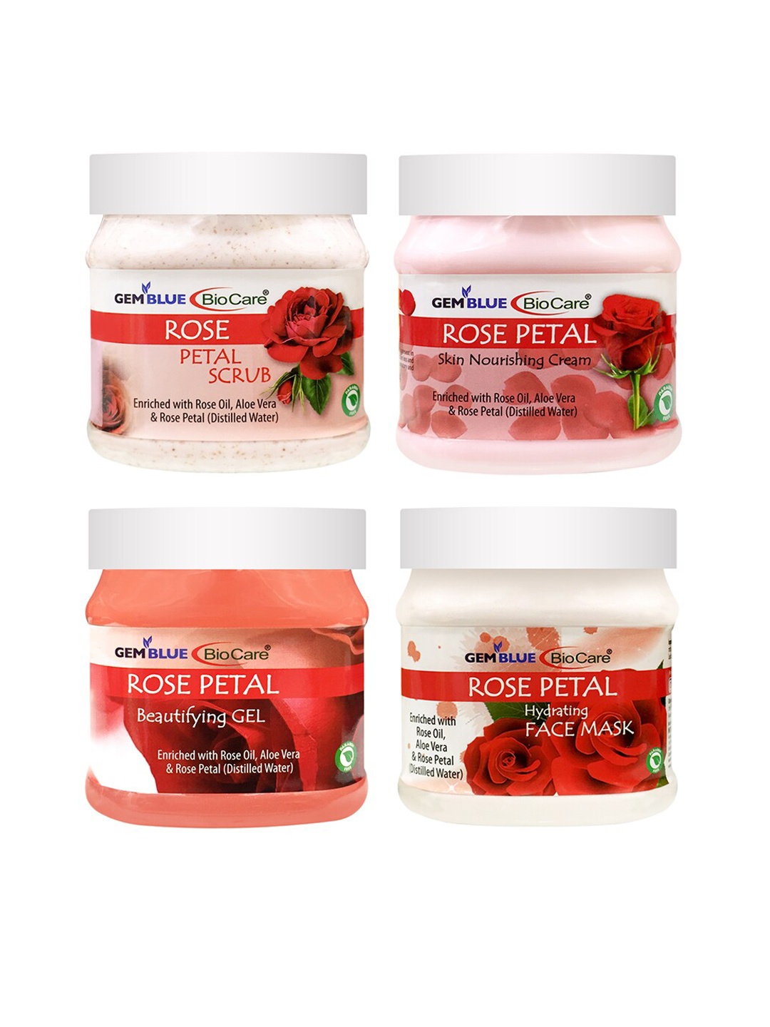 

GEMBLUE BioCare Set of Rose Petal Scrub Cream Gel & Mask, Pink