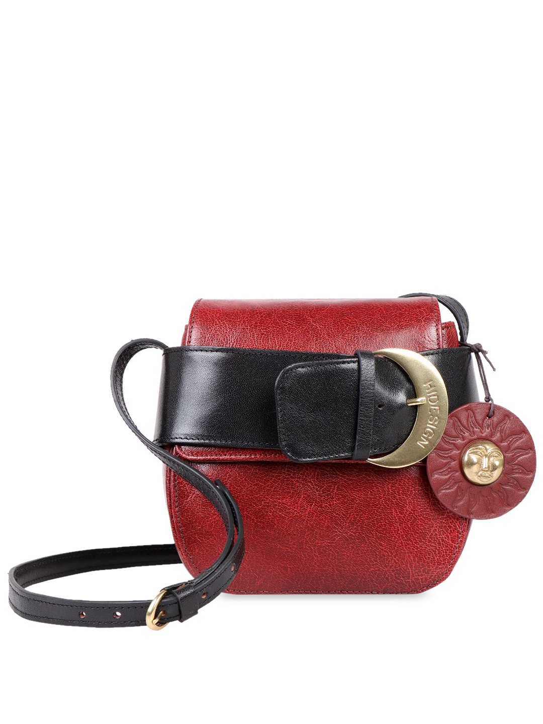 

Hidesign Red & Black Solid Sling Bag