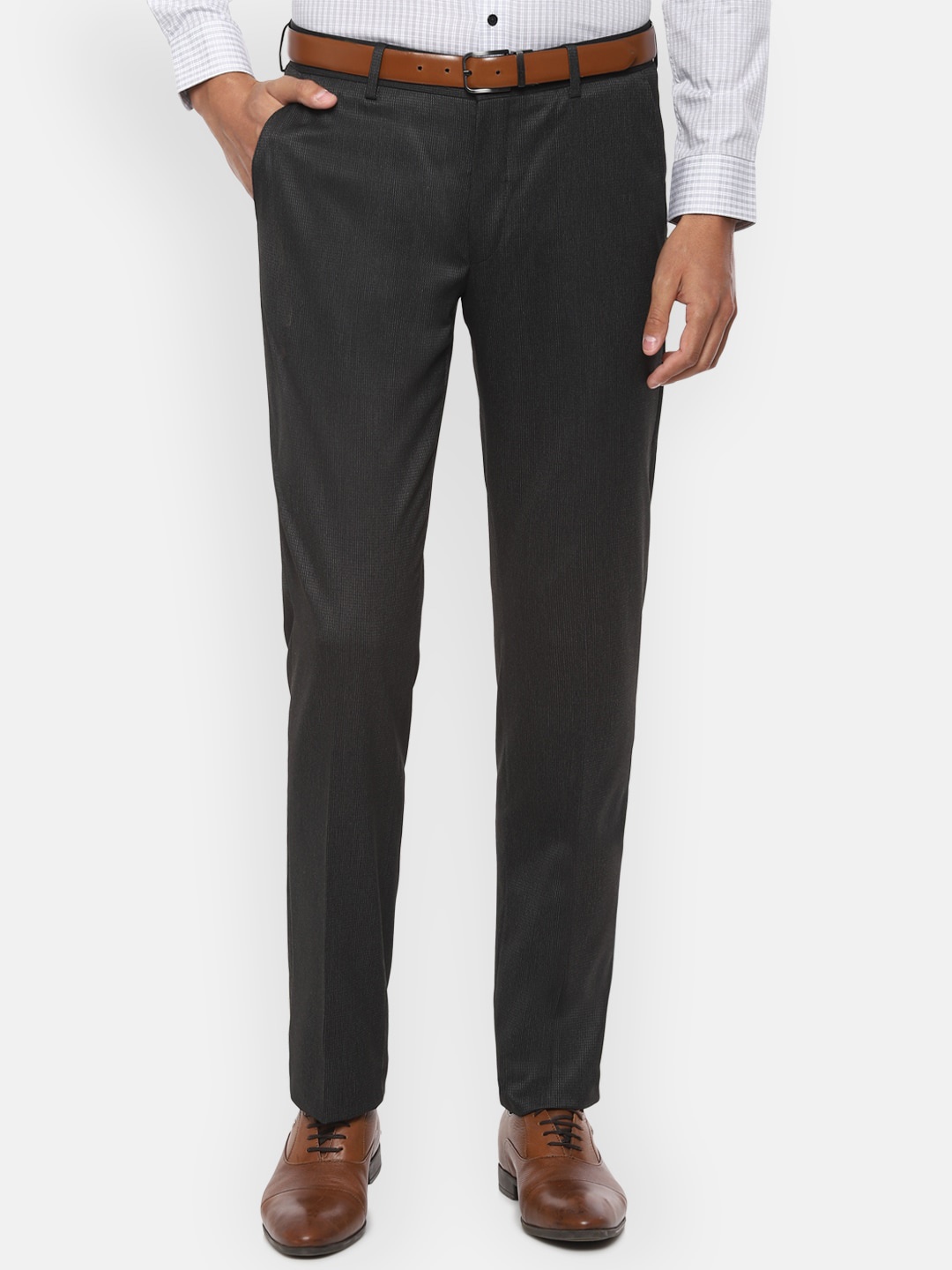 

Louis Philippe Men Black Regular Fit Solid Formal Trousers