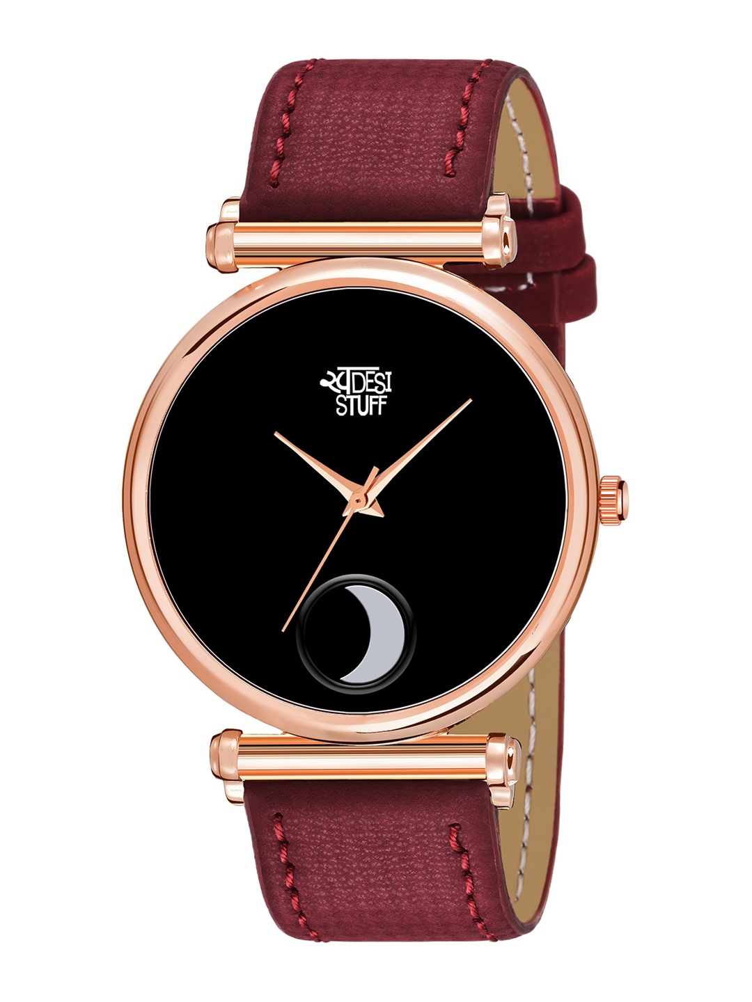 

SWADESI STUFF Unisex Kids Maroon & Black Leather Analogue Watch SDS 126 MAROON BLACK