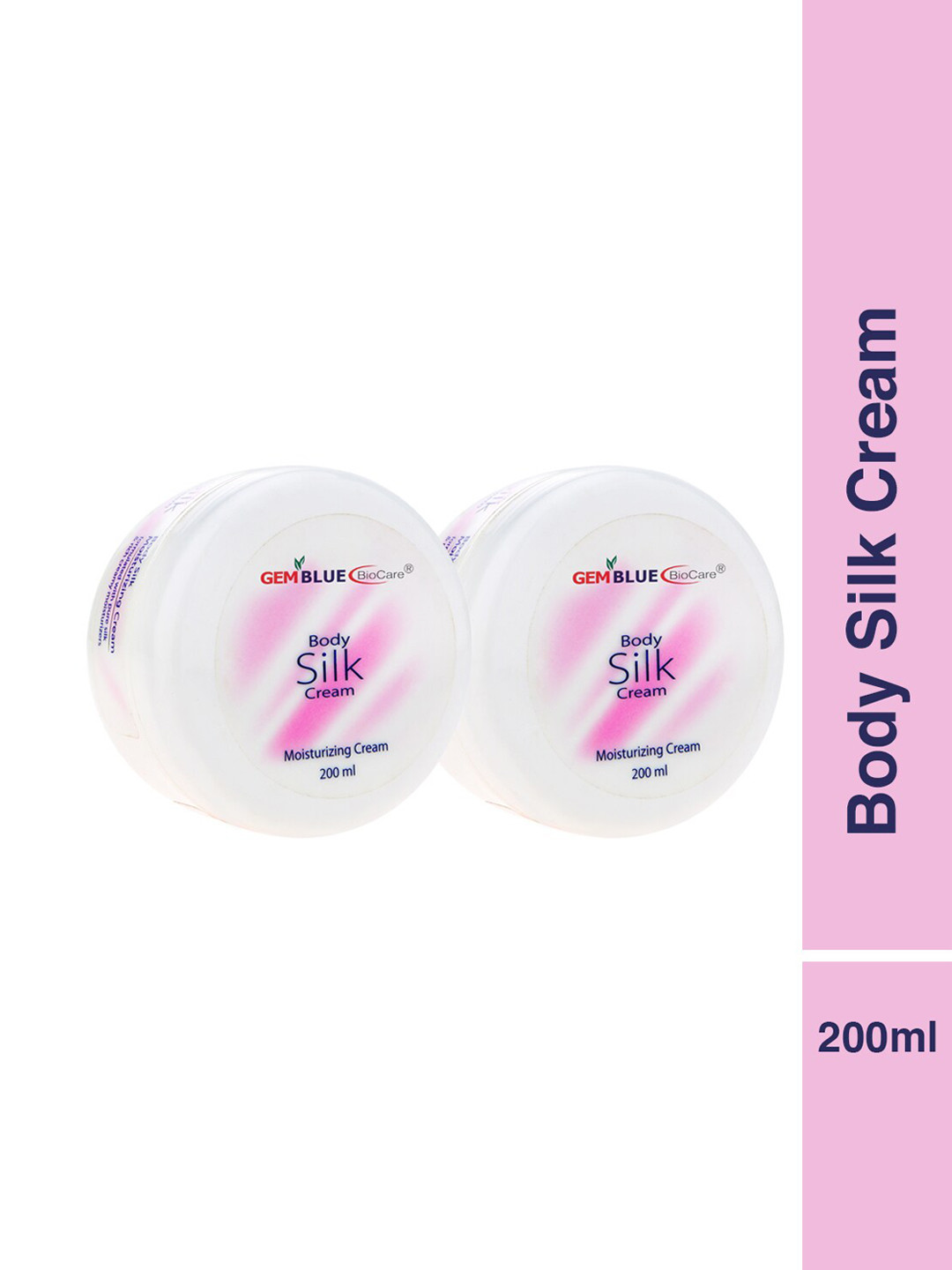 

GEMBLUE BioCare Pack of 2 Body Silk Cream - 200 ml each, Pink