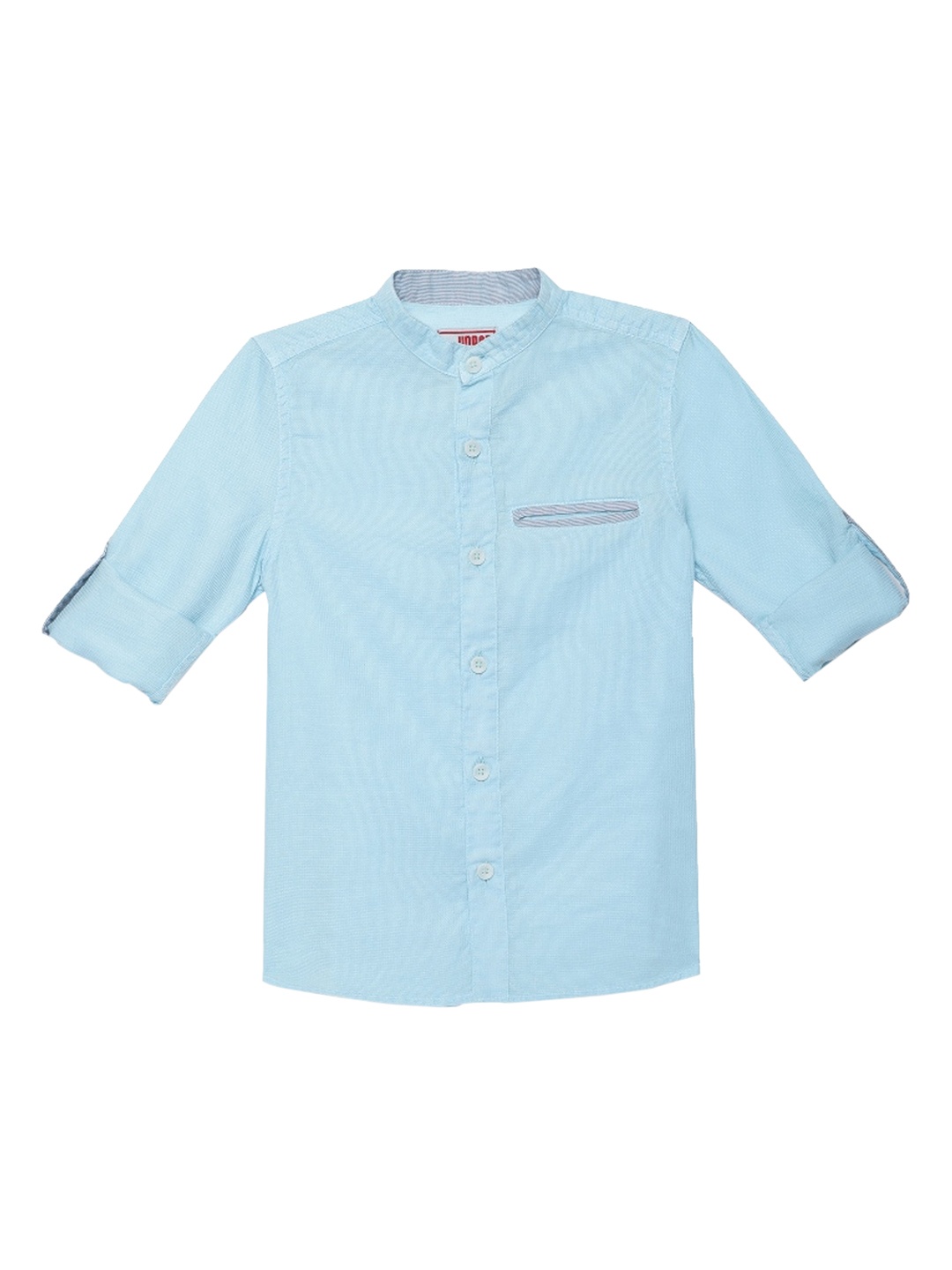 

UNDER FOURTEEN ONLY Boys Blue Regular Fit Striped Casual Shirt