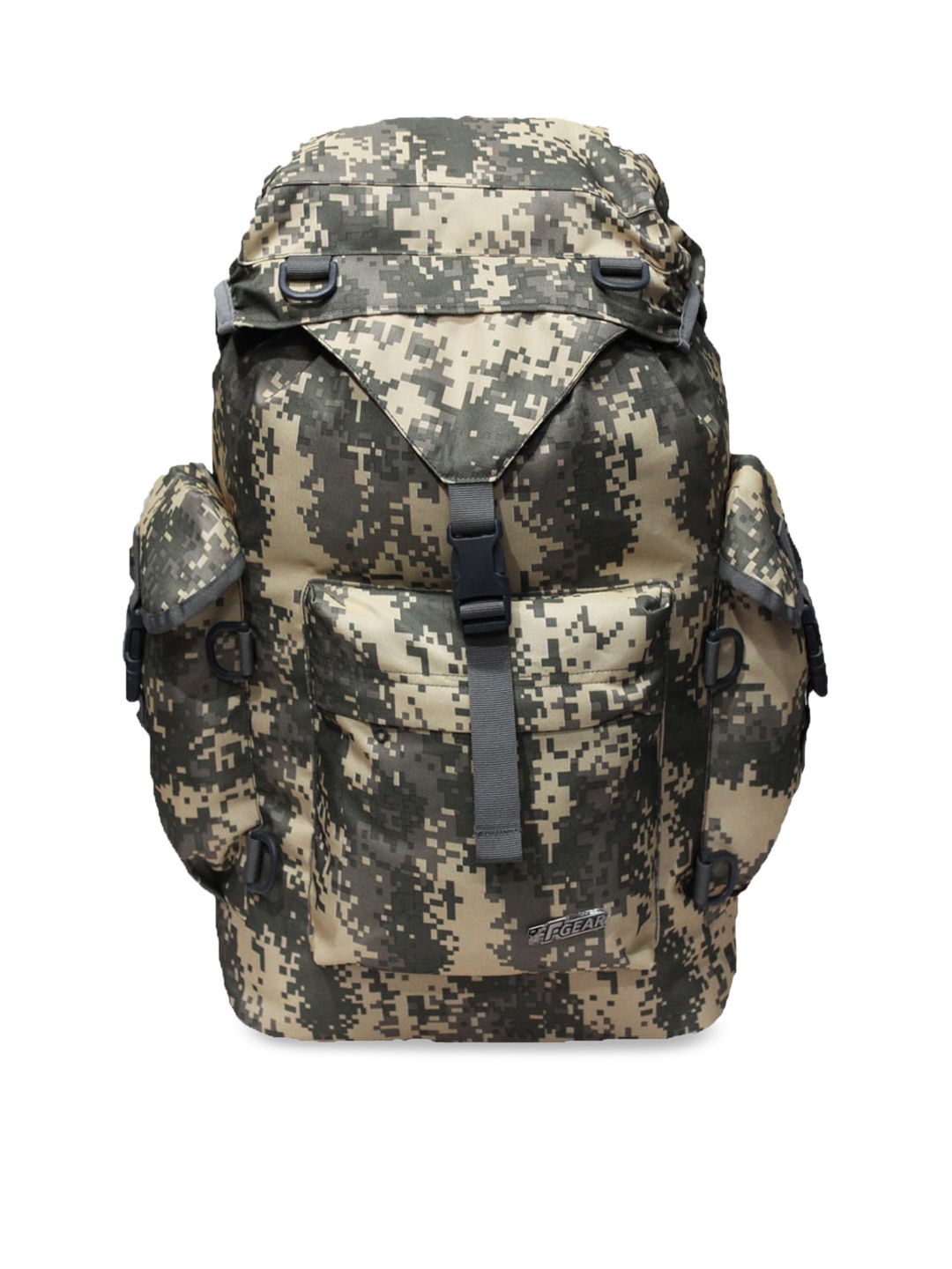 

F Gear Unisex Grey & Cream-coloured Camouflage Backpack
