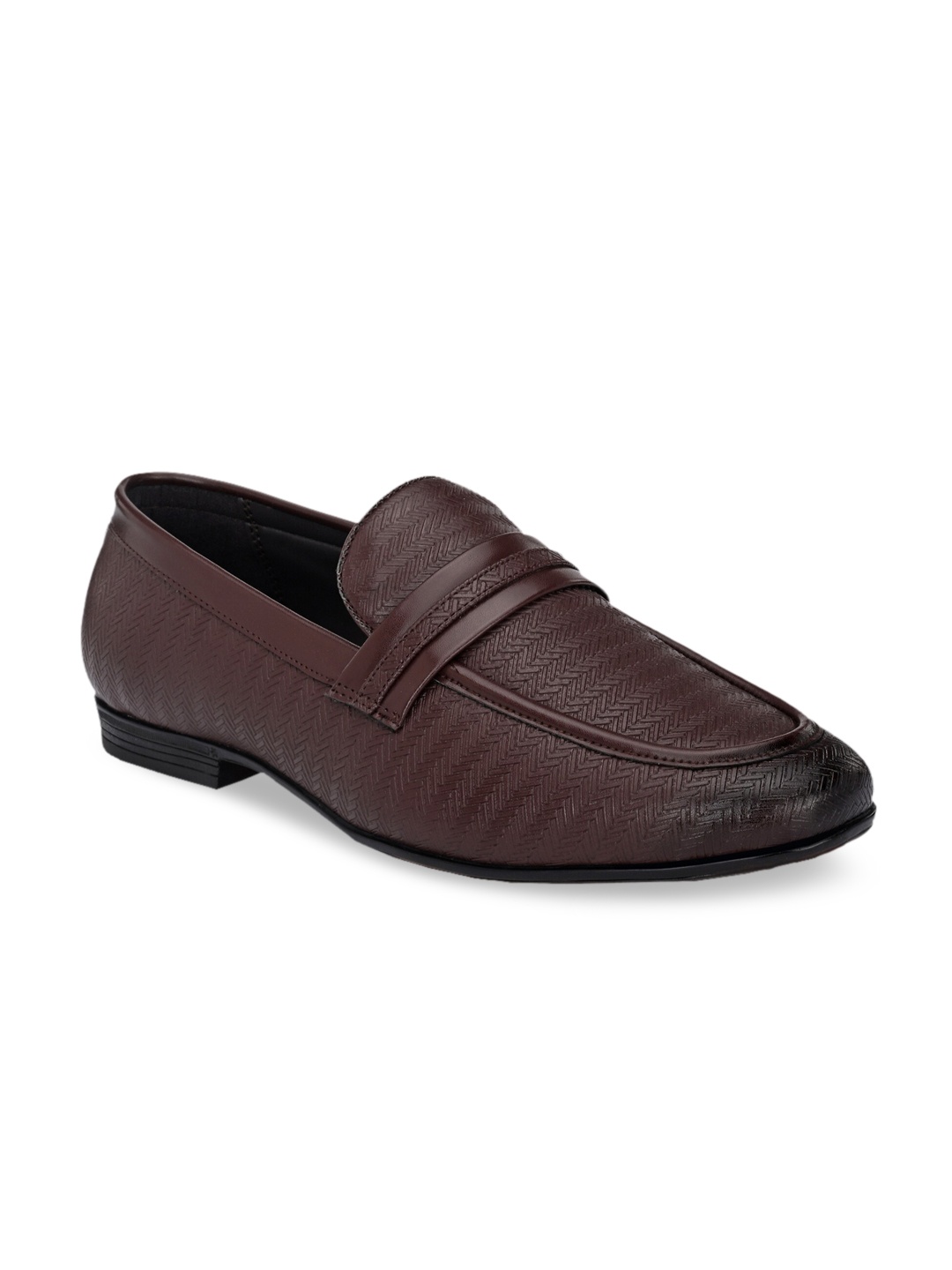 

San Frissco Men Brown Textured Formal Loafers