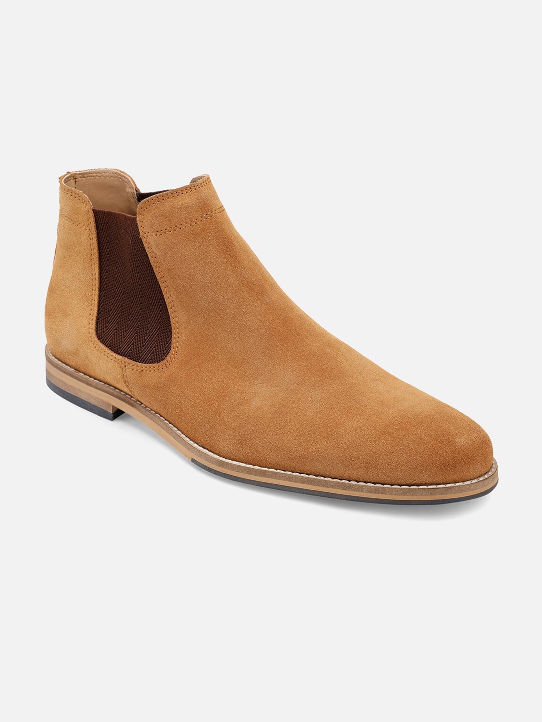 

Hats Off Accessories Men Leather Flat Boots, Beige
