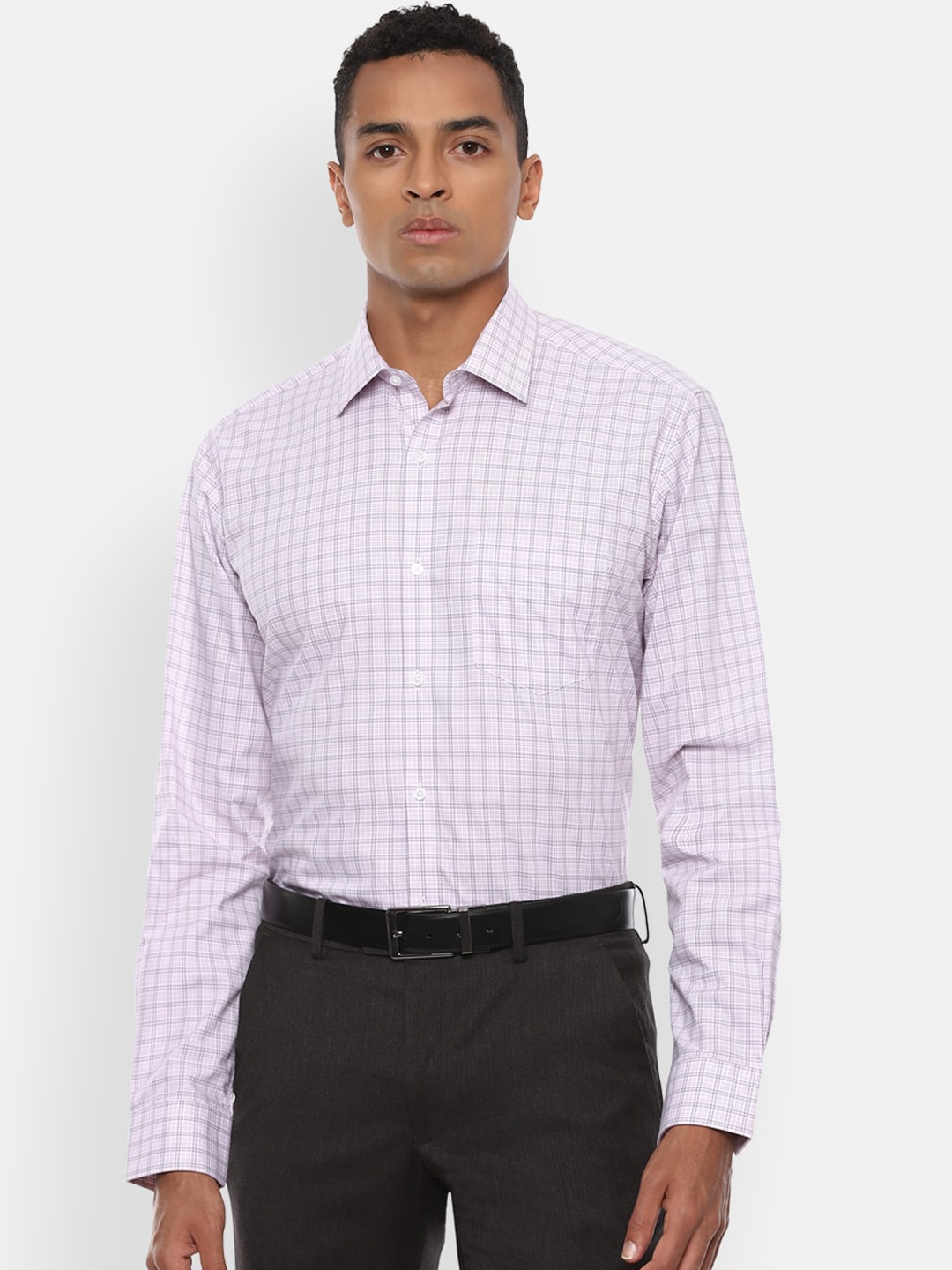 

Van Heusen Men White Regular Fit Checked Casual Shirt