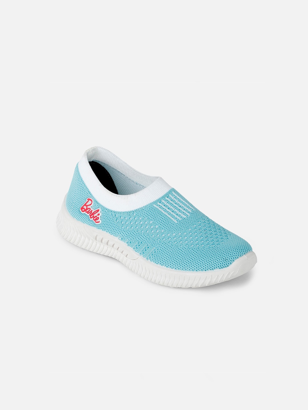 

Kids Ville Girls Aqua Blue Woven Design Slip-On Sneakers Casual Shoes