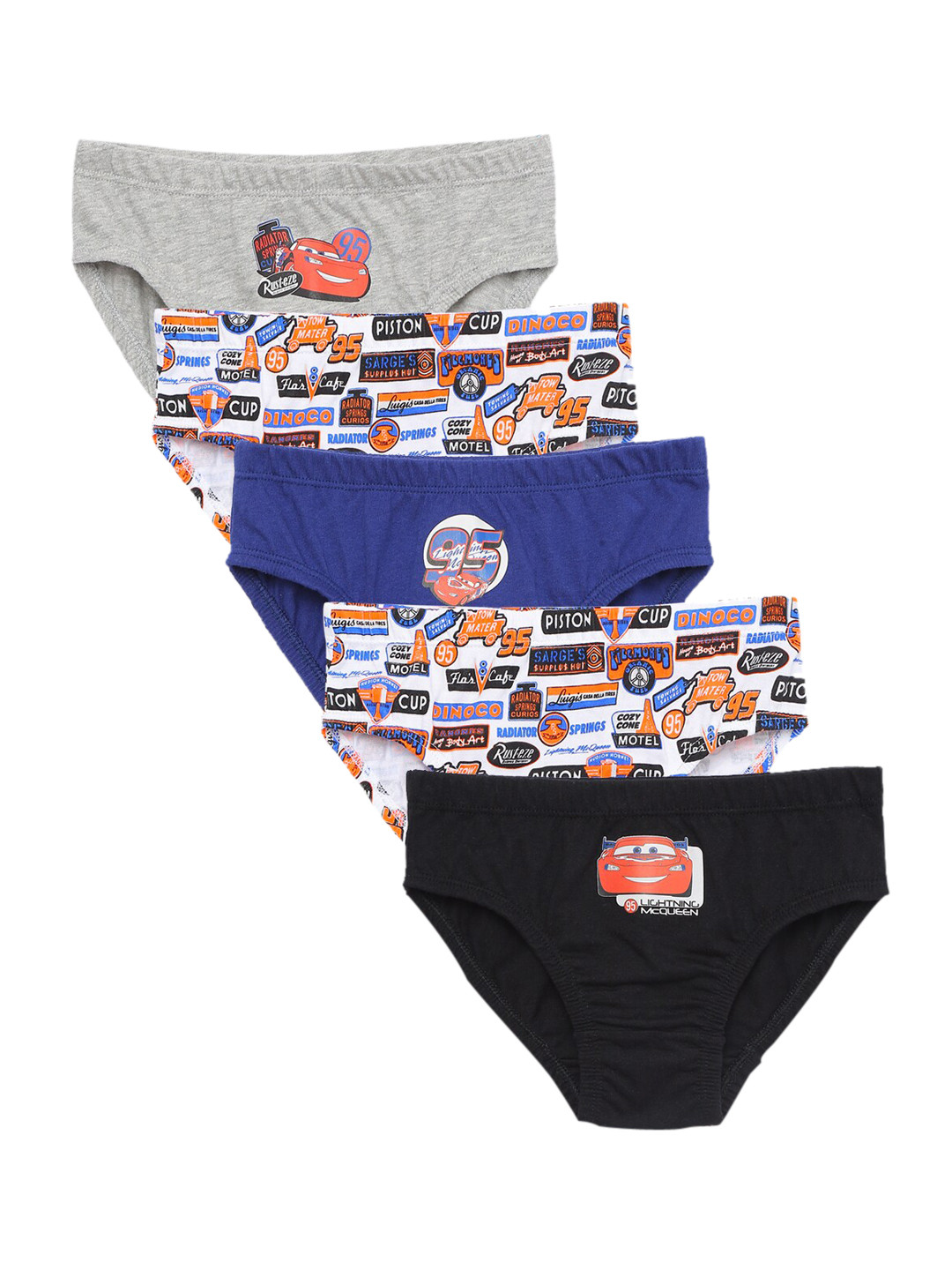 

Charm n Cherish Boys Pack Of 5 Disney Pixar Car Printed Basic Briefs BDBRI7, Multi