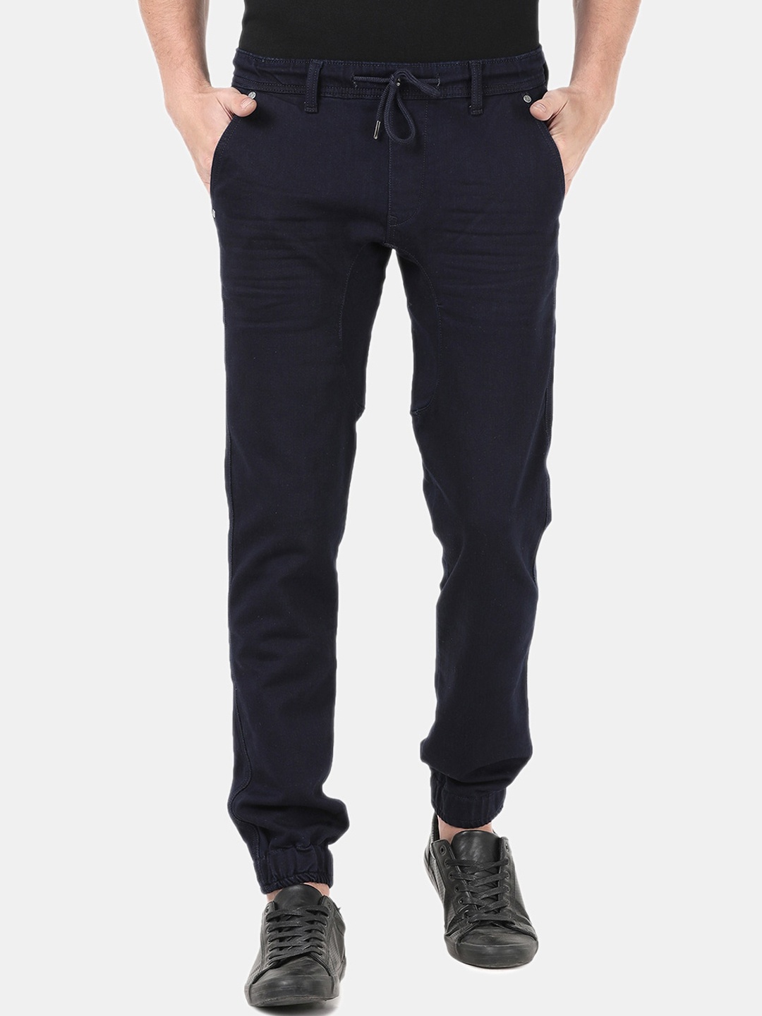 

Llak Jeans Men Navy Blue Jogger Mid-Rise Clean Look Stretchable Jeans