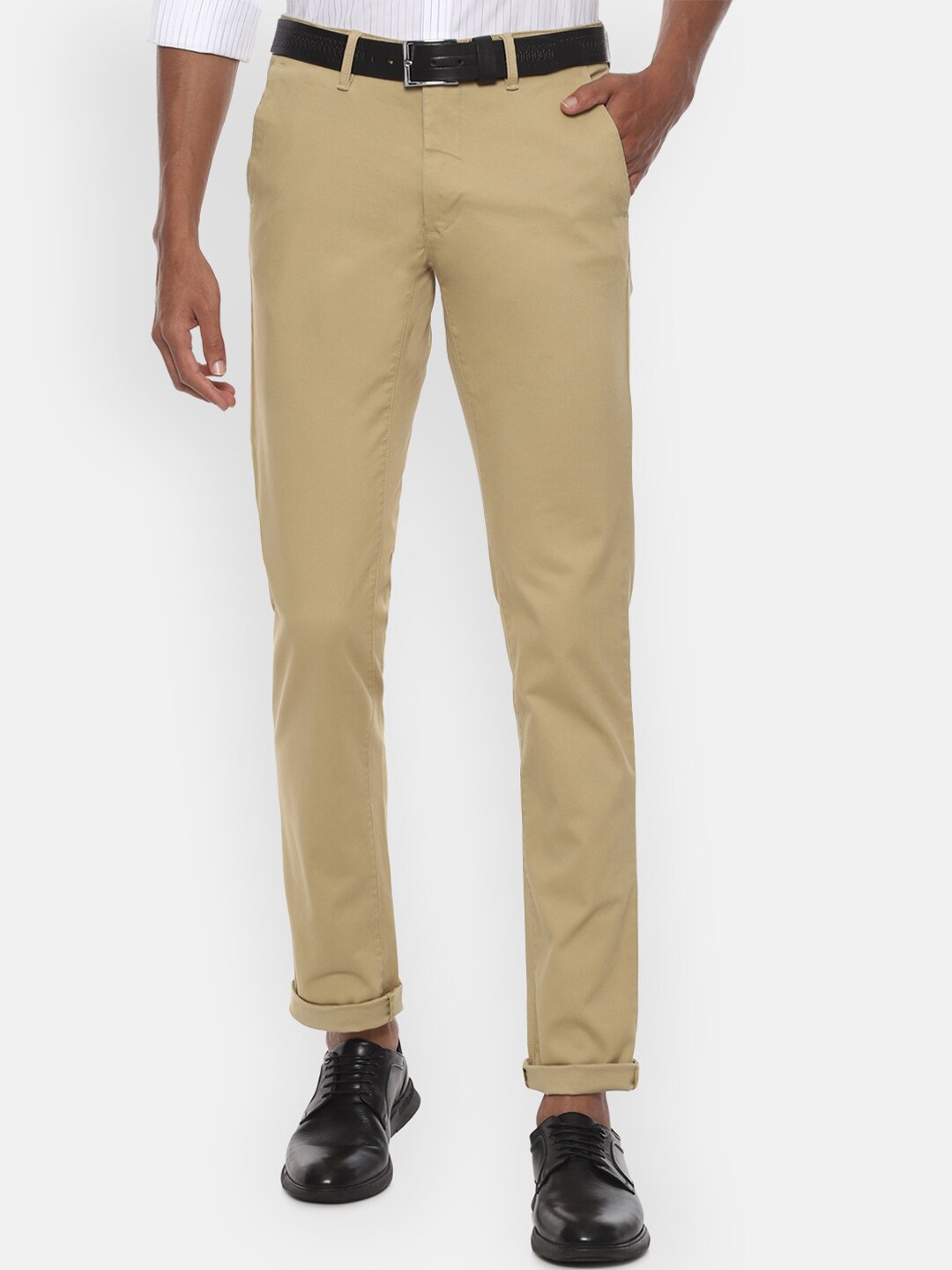 

Van Heusen Sport Men Beige Slim Fit Solid Regular Trousers