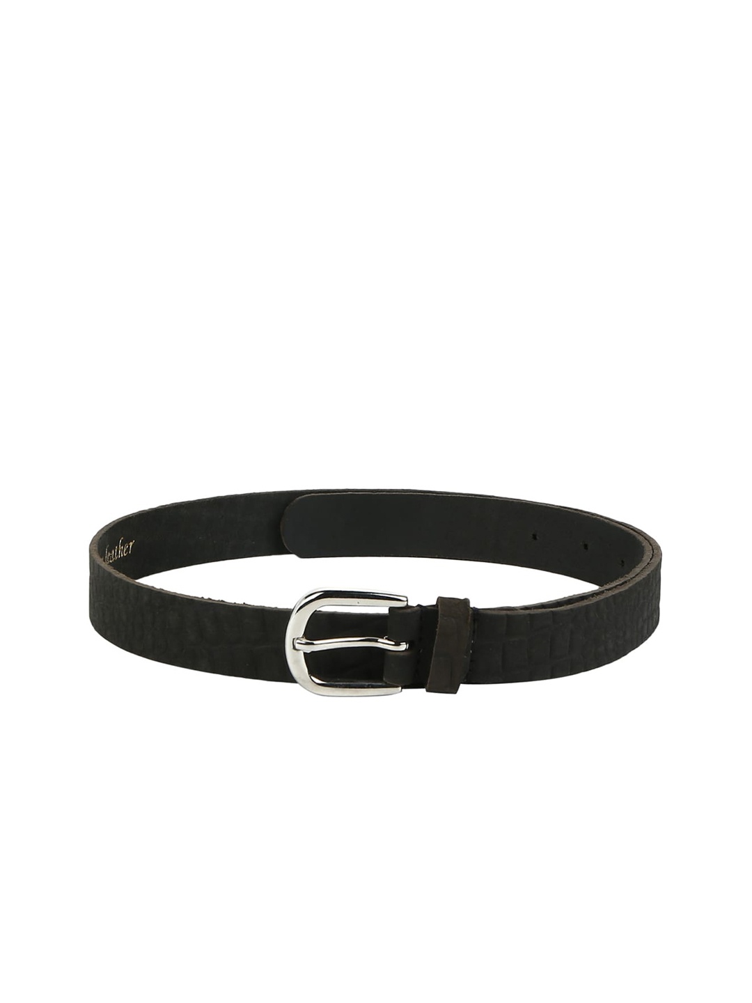 

Aditi Wasan Women Black Solid Leather Slim Belt